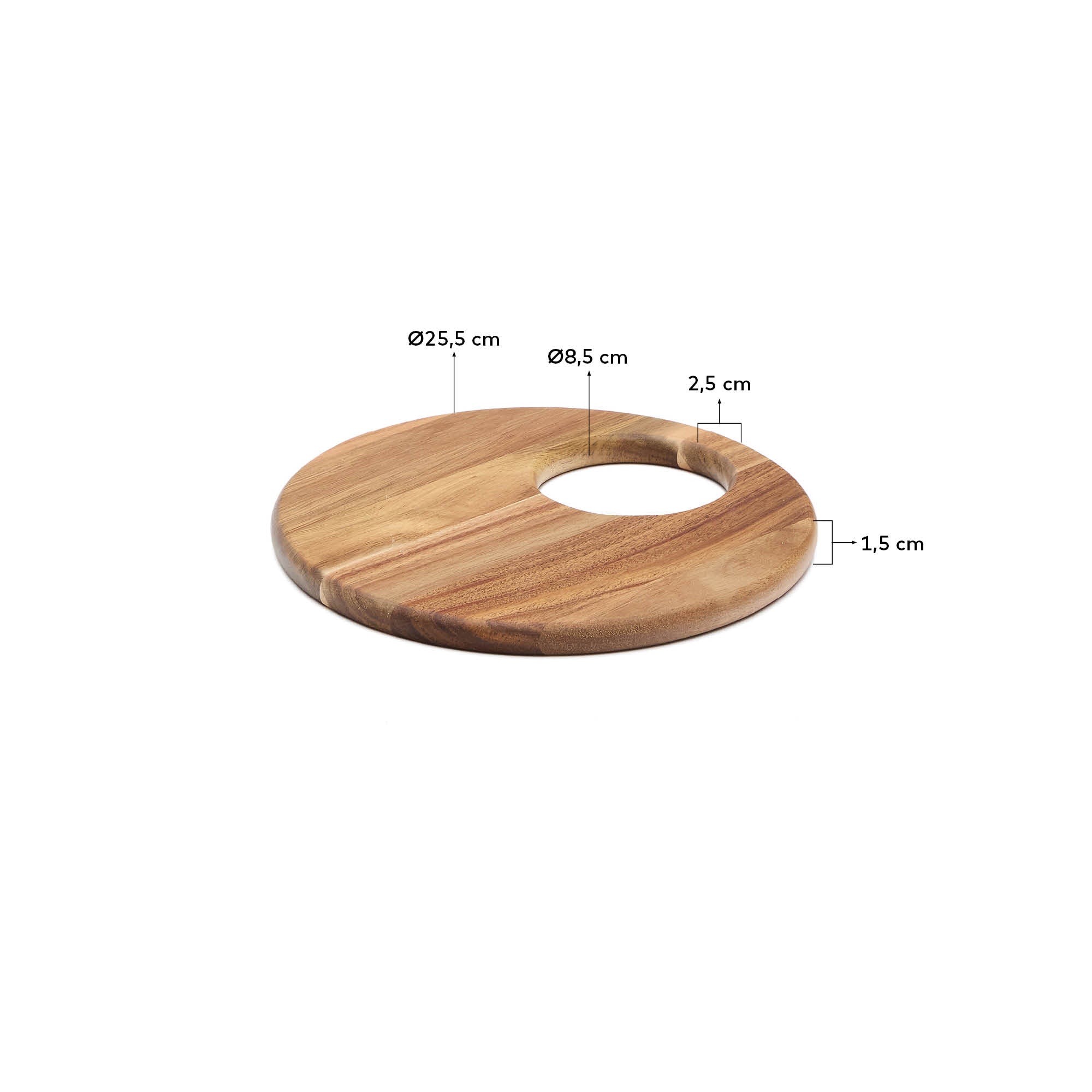 Klot small-sized serving board made of acacia wood FSC 100% - Measurements