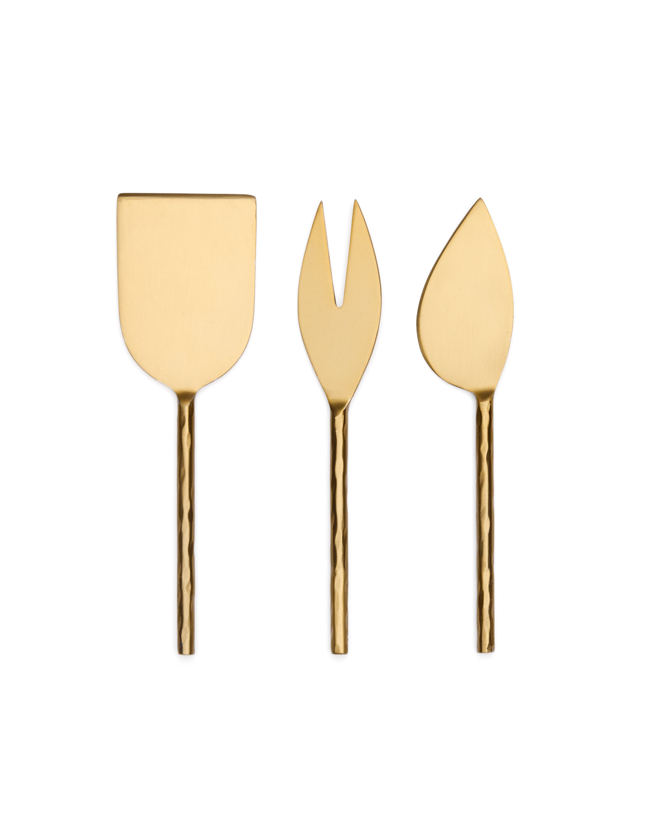 Blisk cheese knife set in gold-coloured stainless steel - Product Image