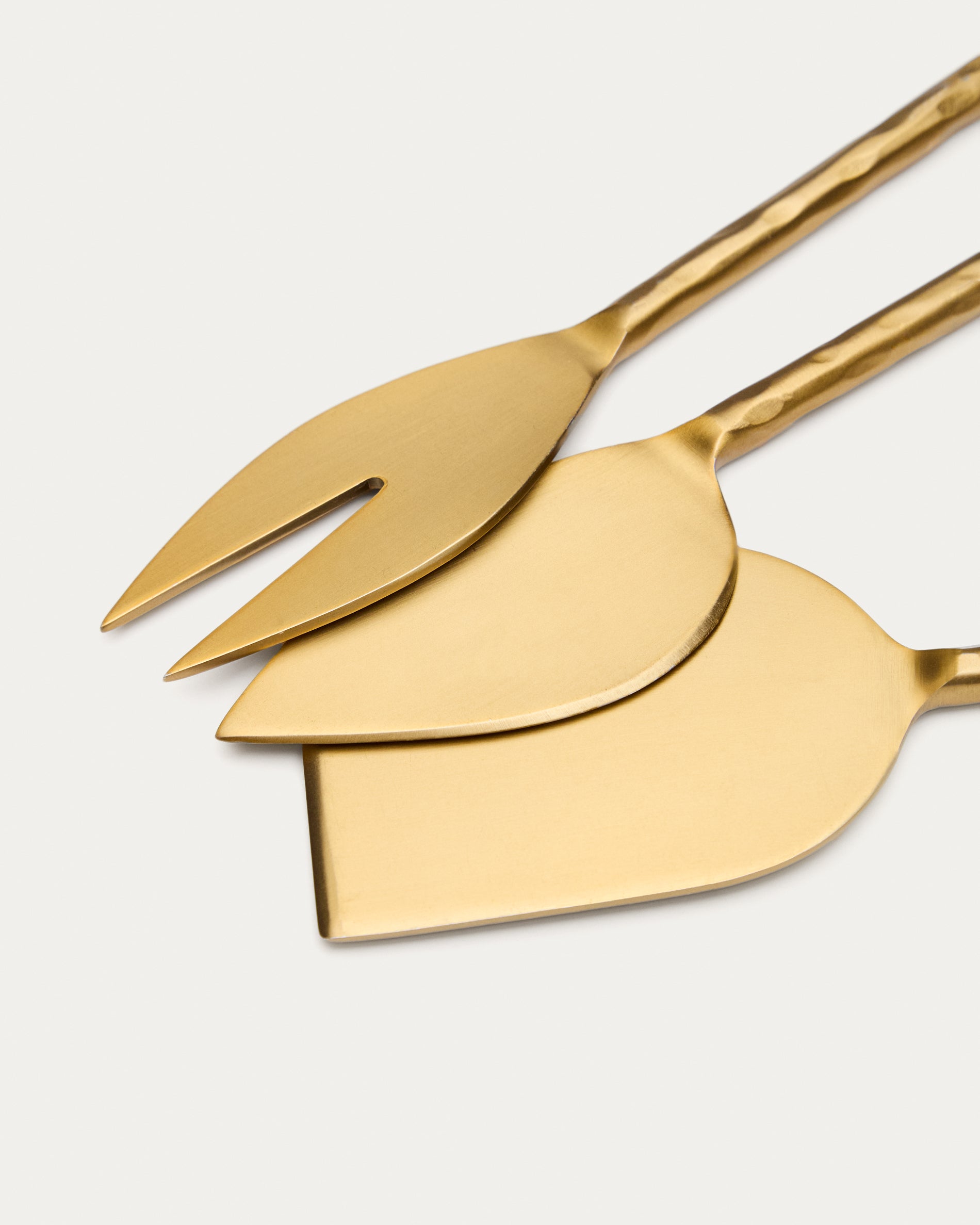 Blisk cheese knife set in gold-coloured stainless steel - Detail