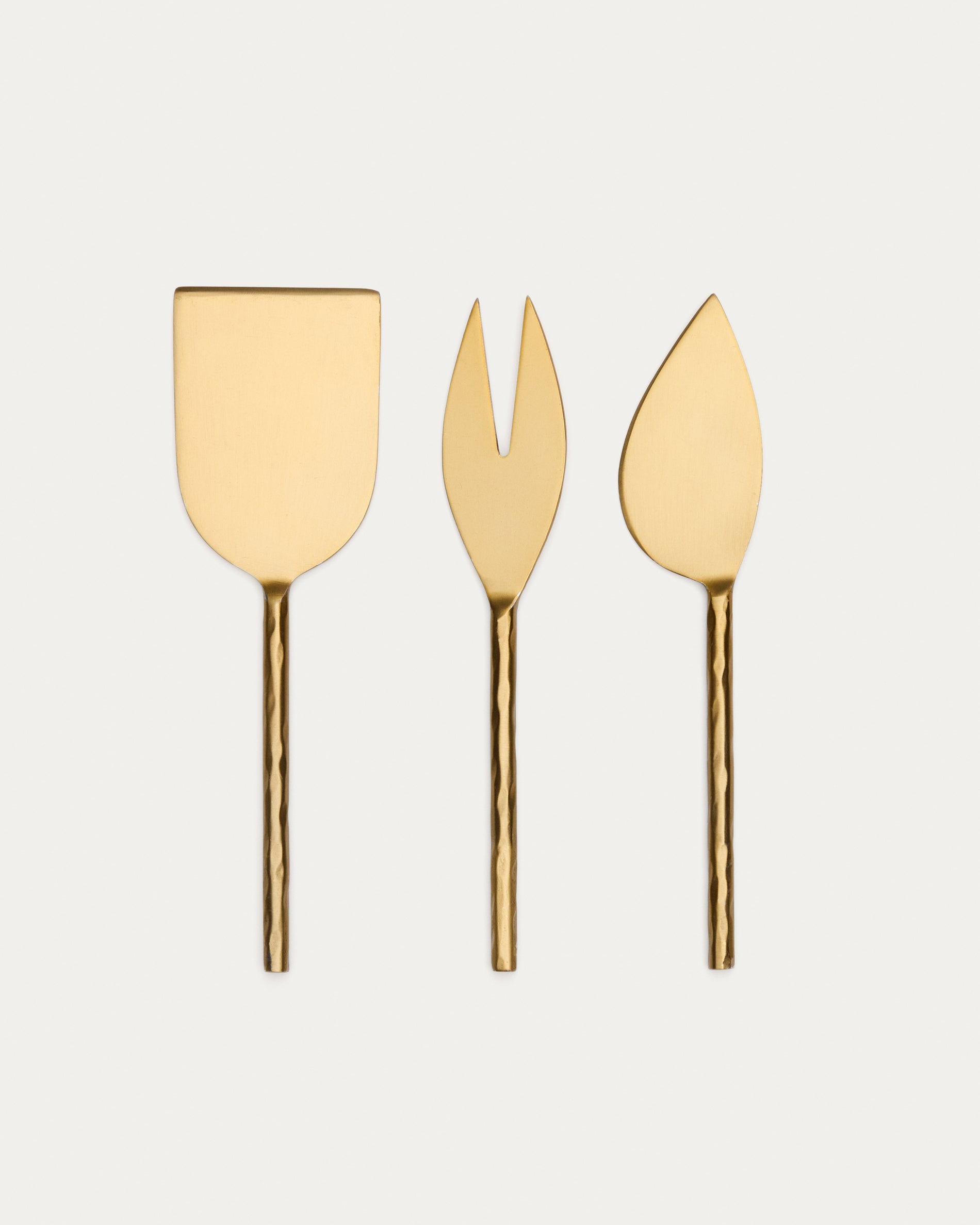 Blisk cheese knife set in gold-coloured stainless steel - Product View