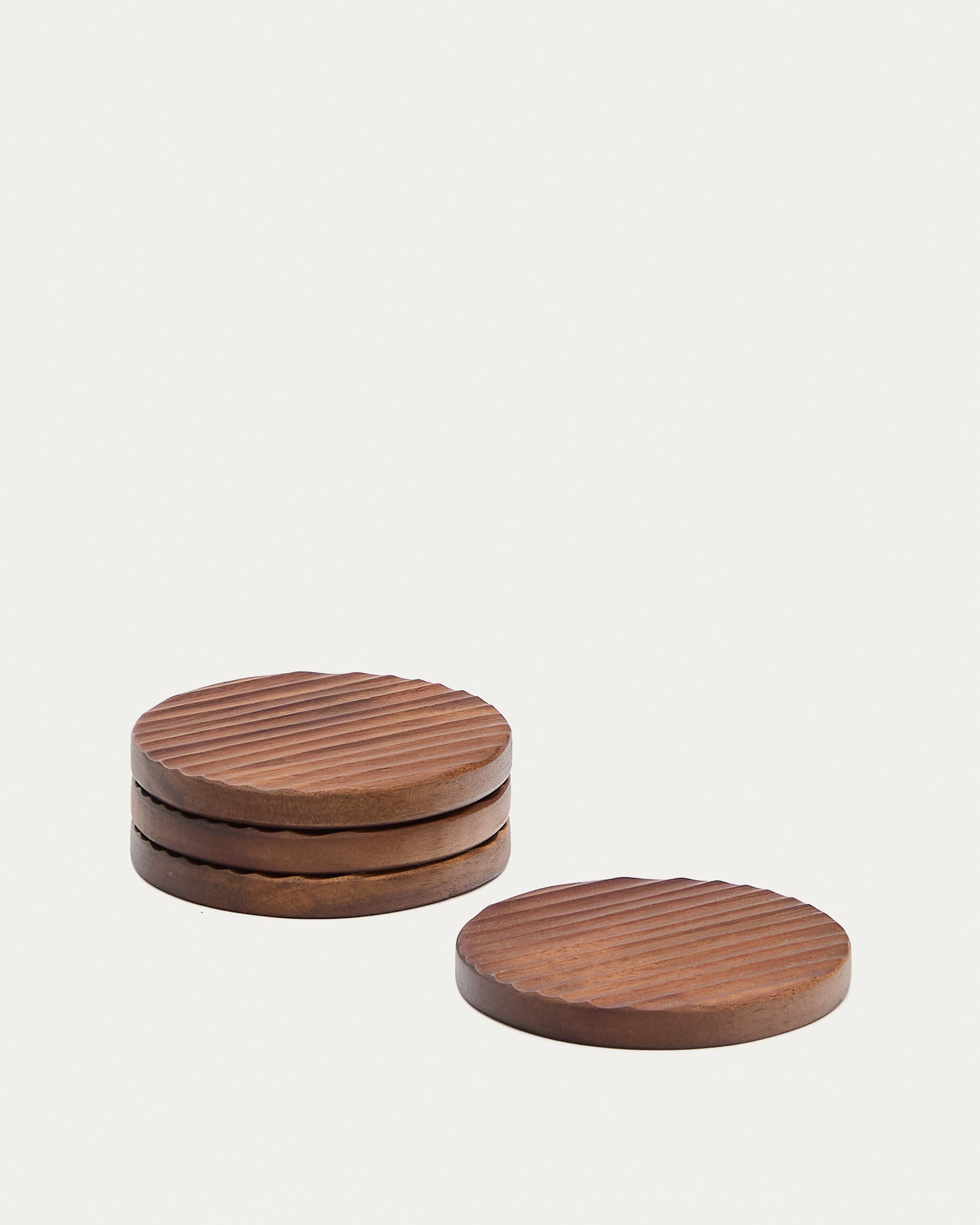 Rommu set of 4 coasters made of acacia wood FSC 100% - Product View