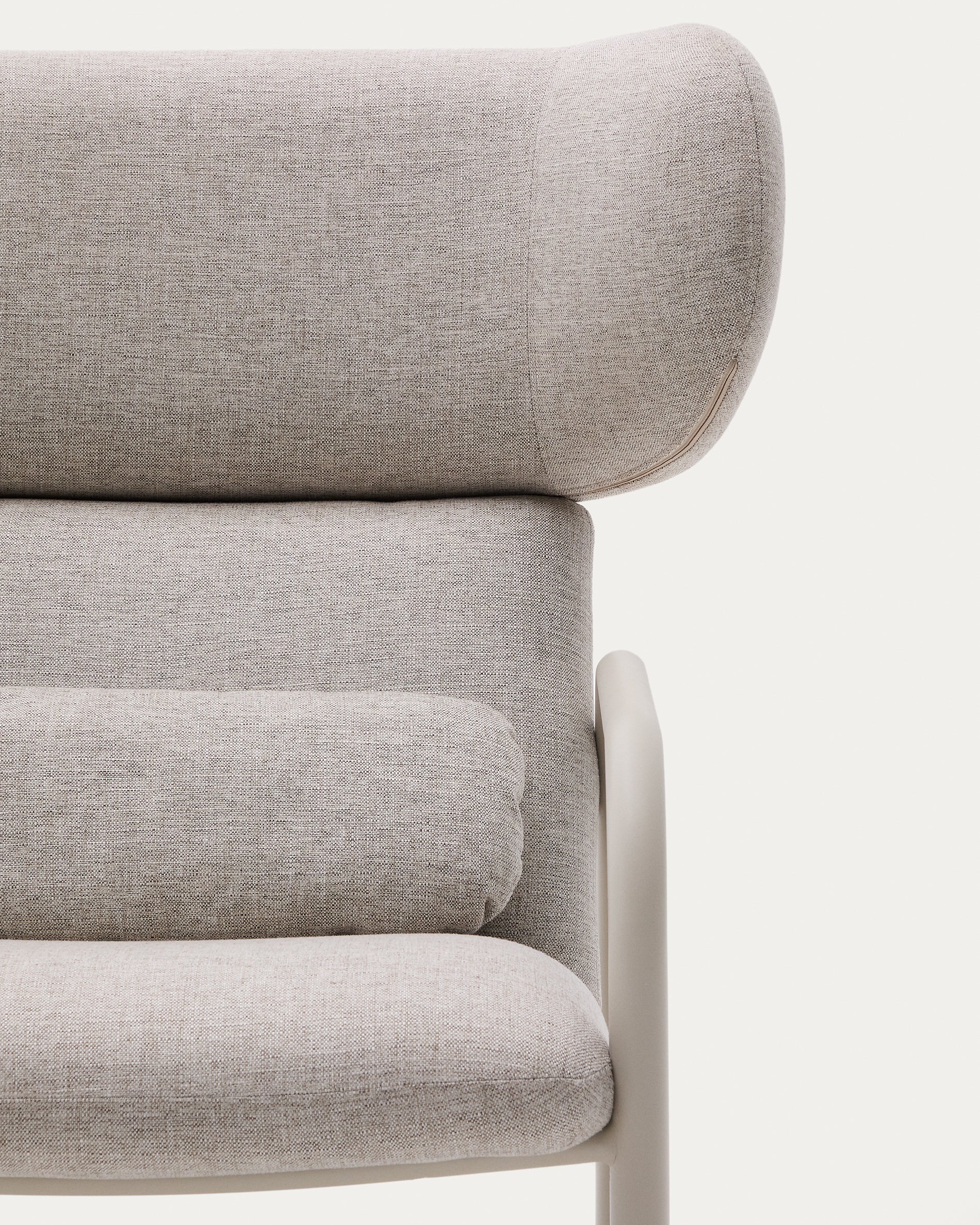 Inari armchair in beige and steel with beige painted finish FSC Mix Credit - Detail