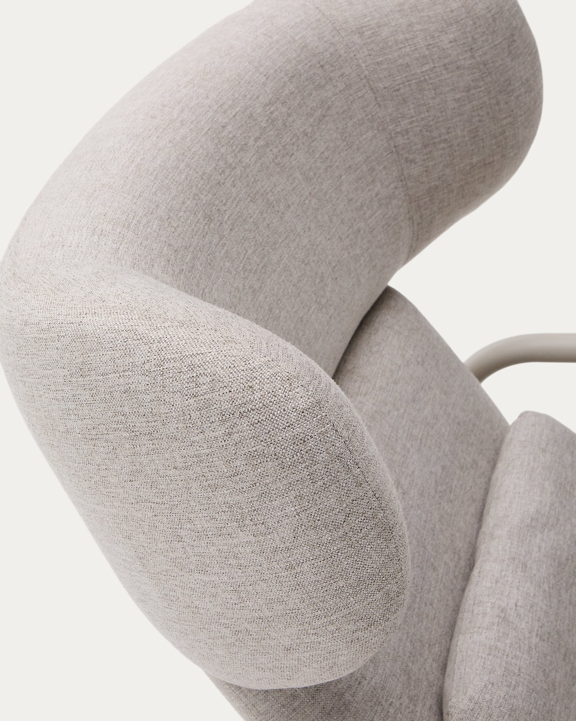 Inari armchair in beige and steel with beige painted finish FSC Mix Credit - Detail