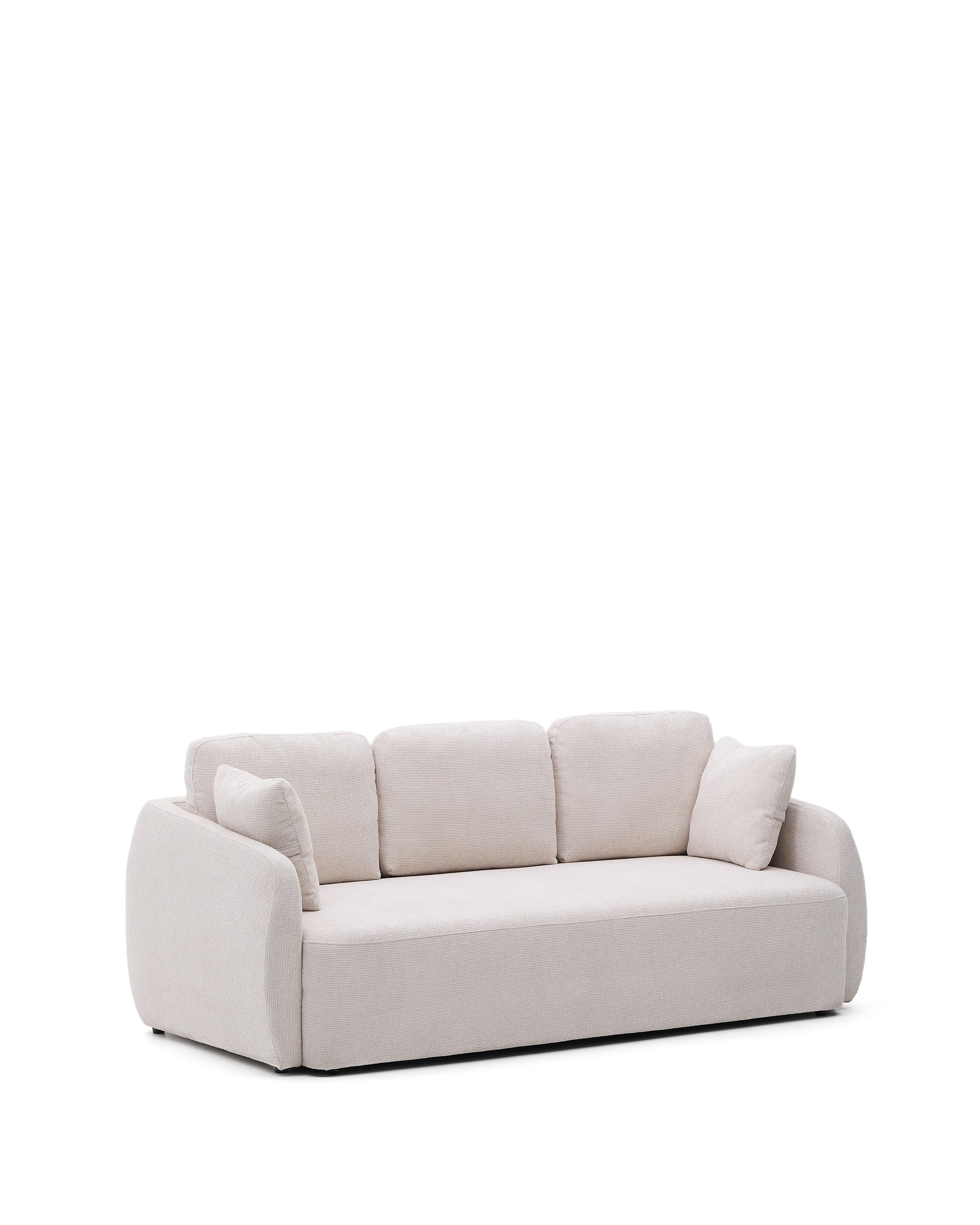 Laira 3-seater sofa bed in ecru chenille 218cm FSC Mix Credit - Product Image