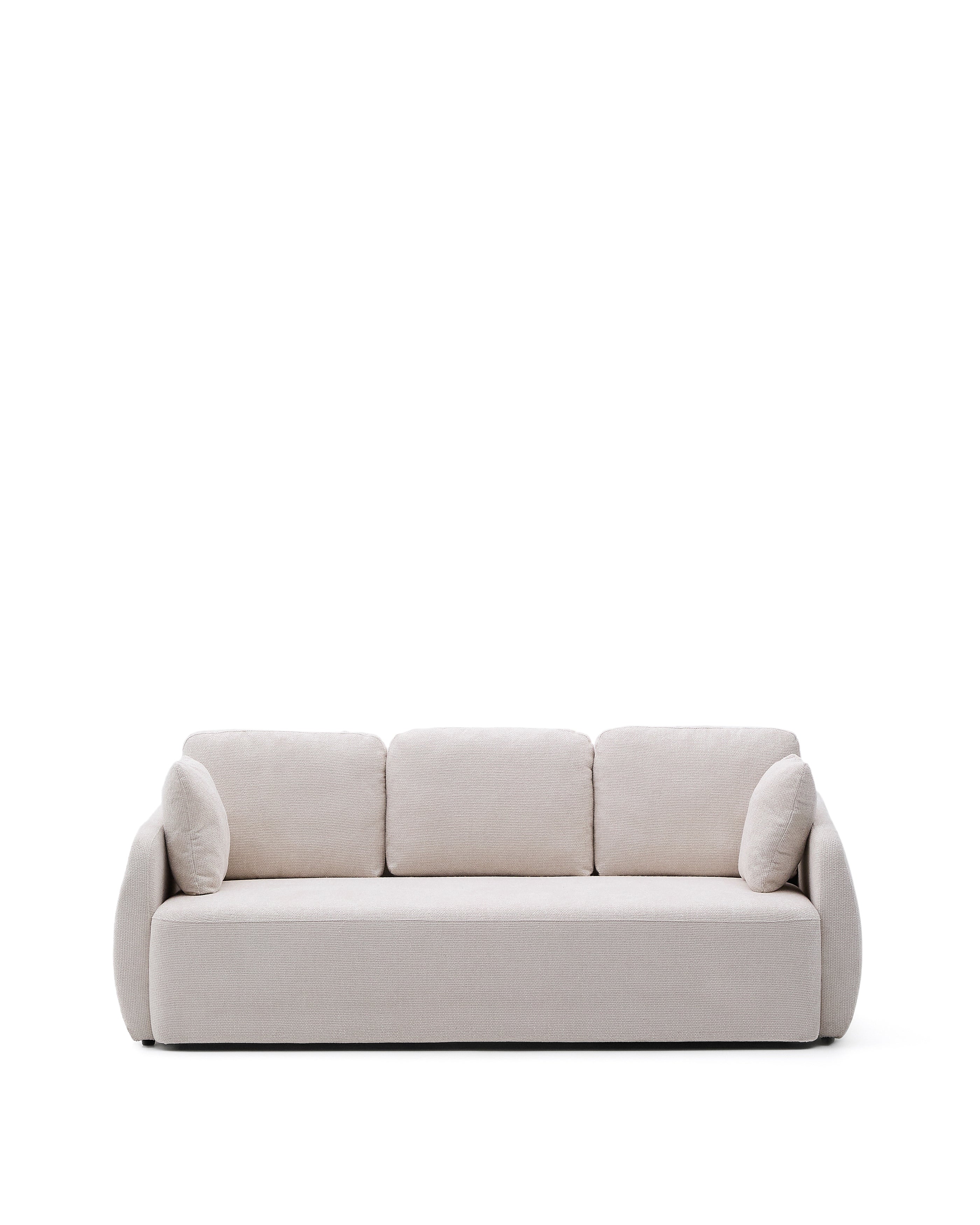 Laira 3-seater sofa bed in ecru chenille 218cm FSC Mix Credit - Product Image