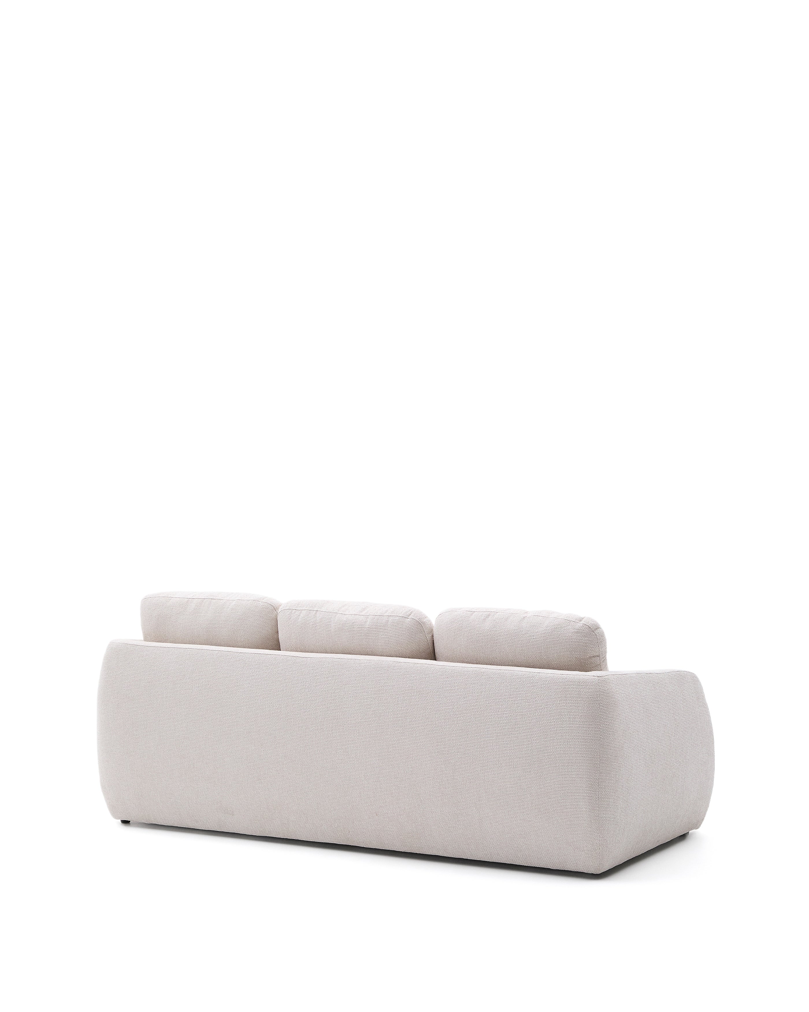 Laira 3-seater sofa bed in ecru chenille 218cm FSC Mix Credit - Product Image