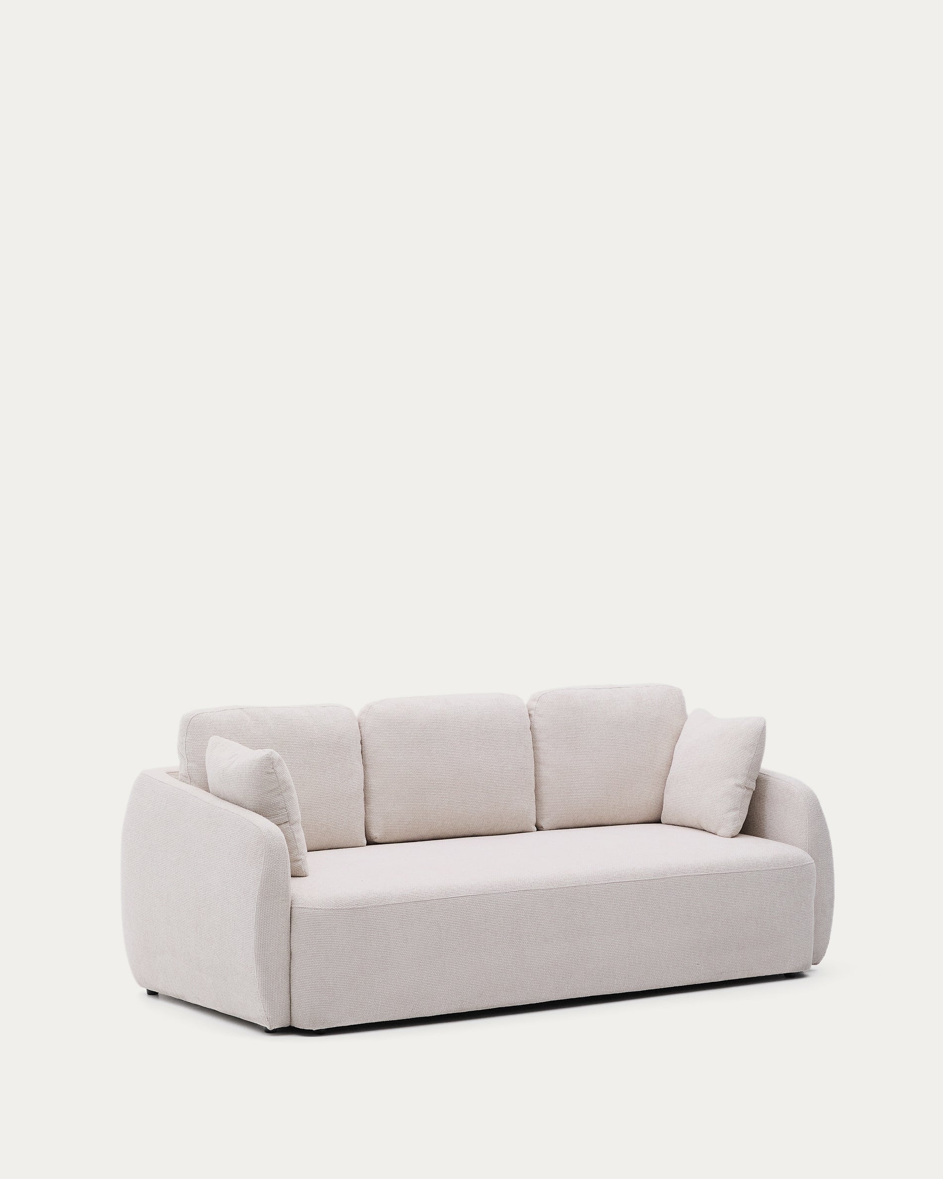 Laira 3-seater sofa bed in ecru chenille 218cm FSC Mix Credit - Product View