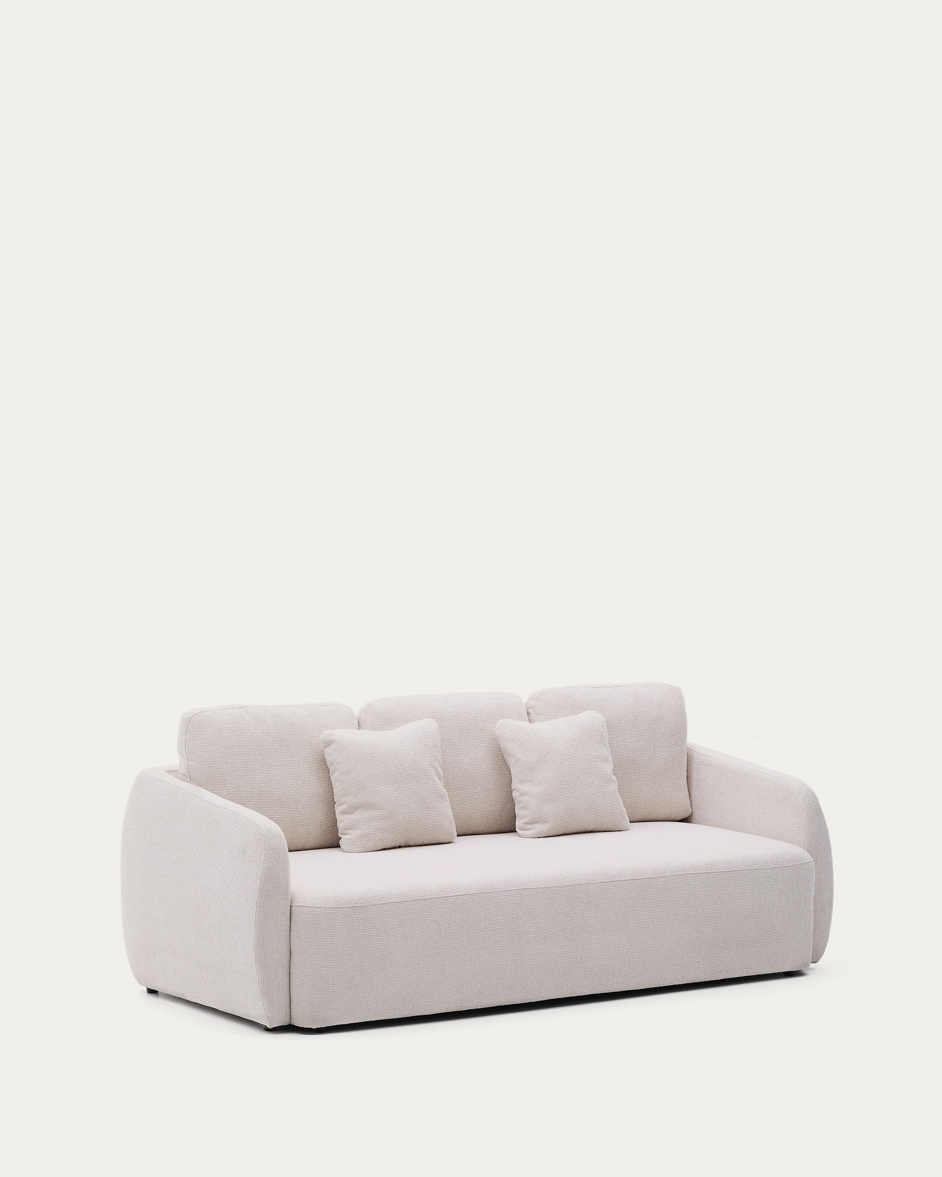 Laira 3-seater sofa bed in ecru chenille 218cm FSC Mix Credit - Product View