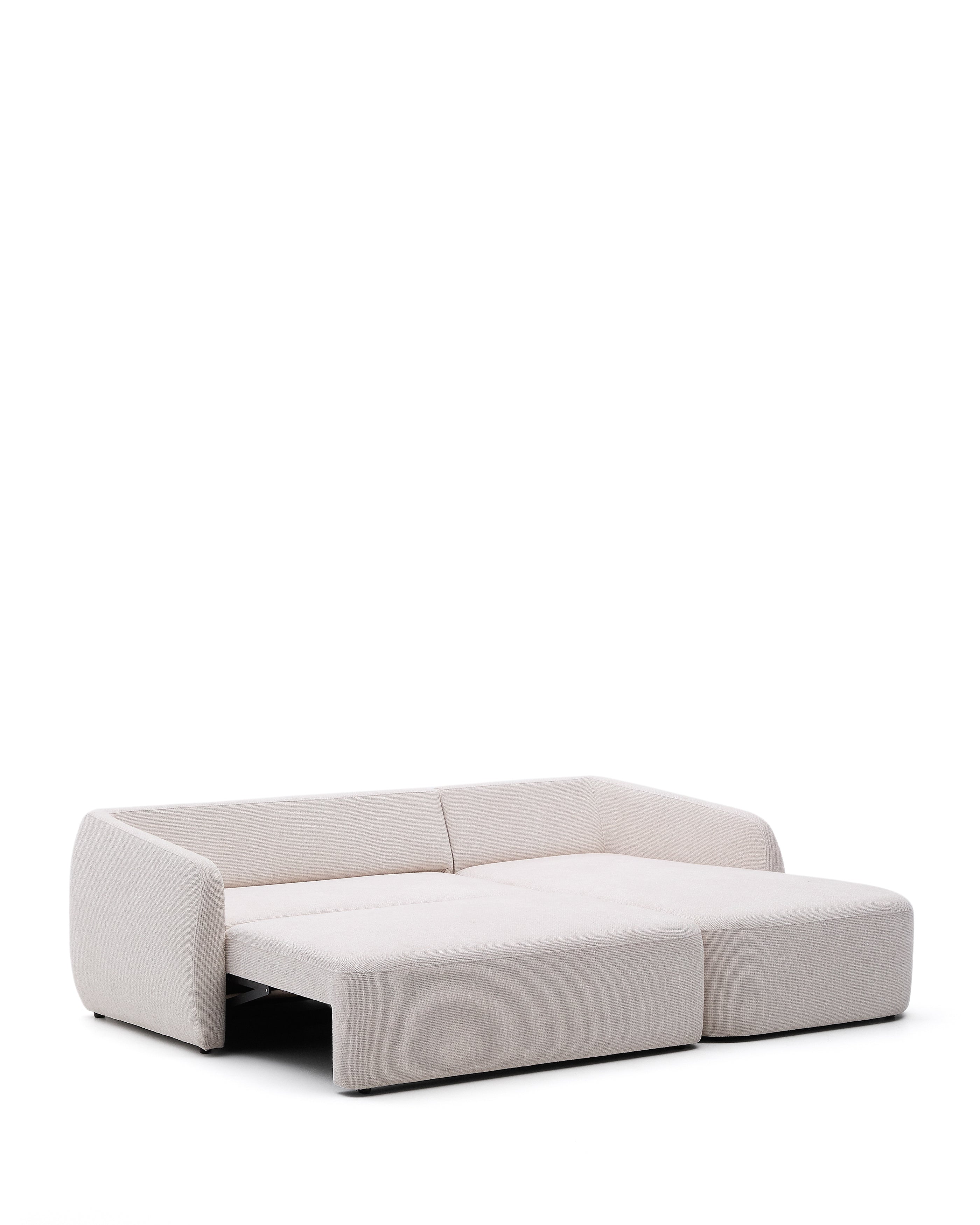 Laira 3-üléses chenille kanapéágy jobb oldali chaise longue-val, ecru, 246 cm, FSC Mix Credit