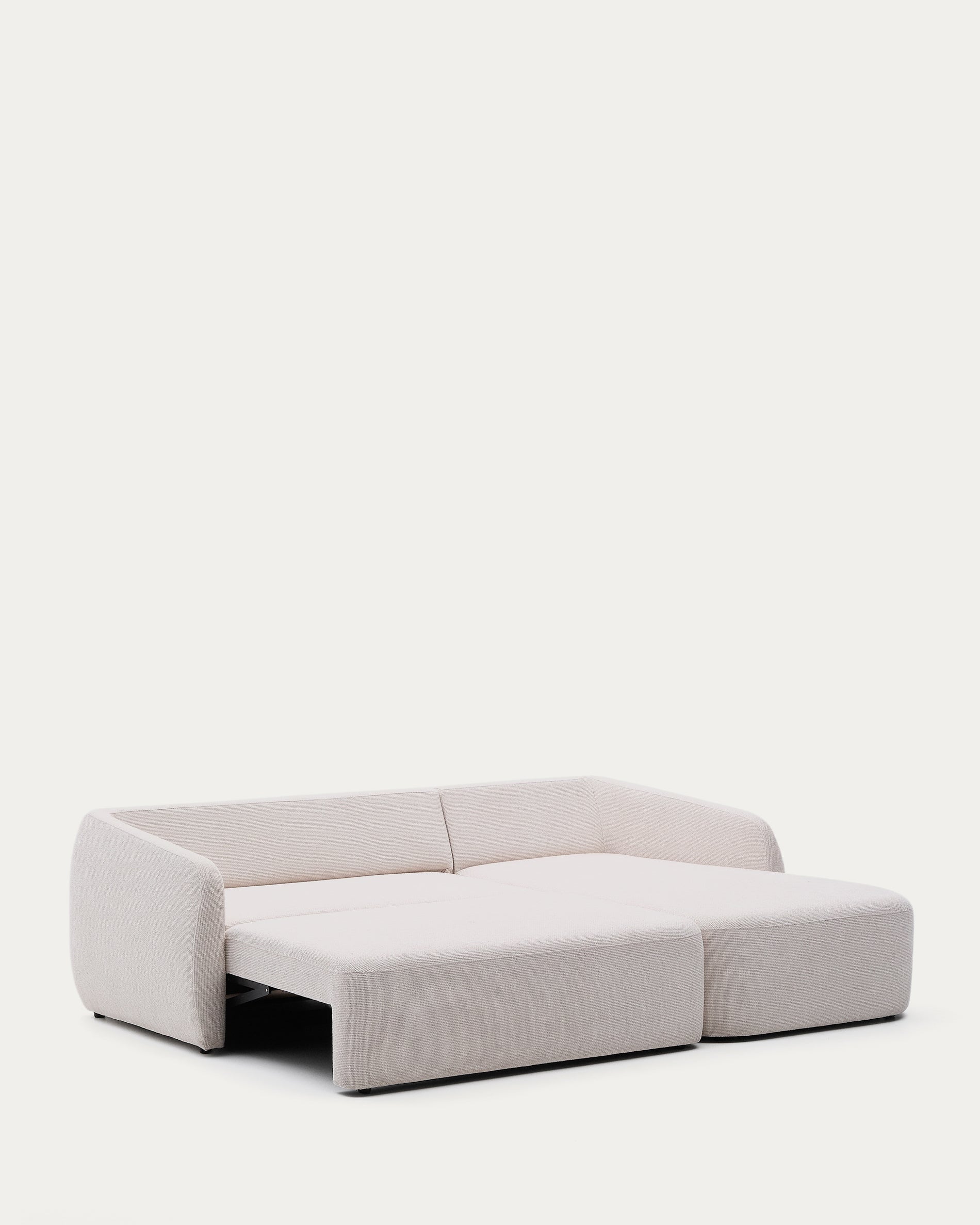 Laira 3-üléses chenille kanapéágy jobb oldali chaise longue-val, ecru, 246 cm, FSC Mix Credit