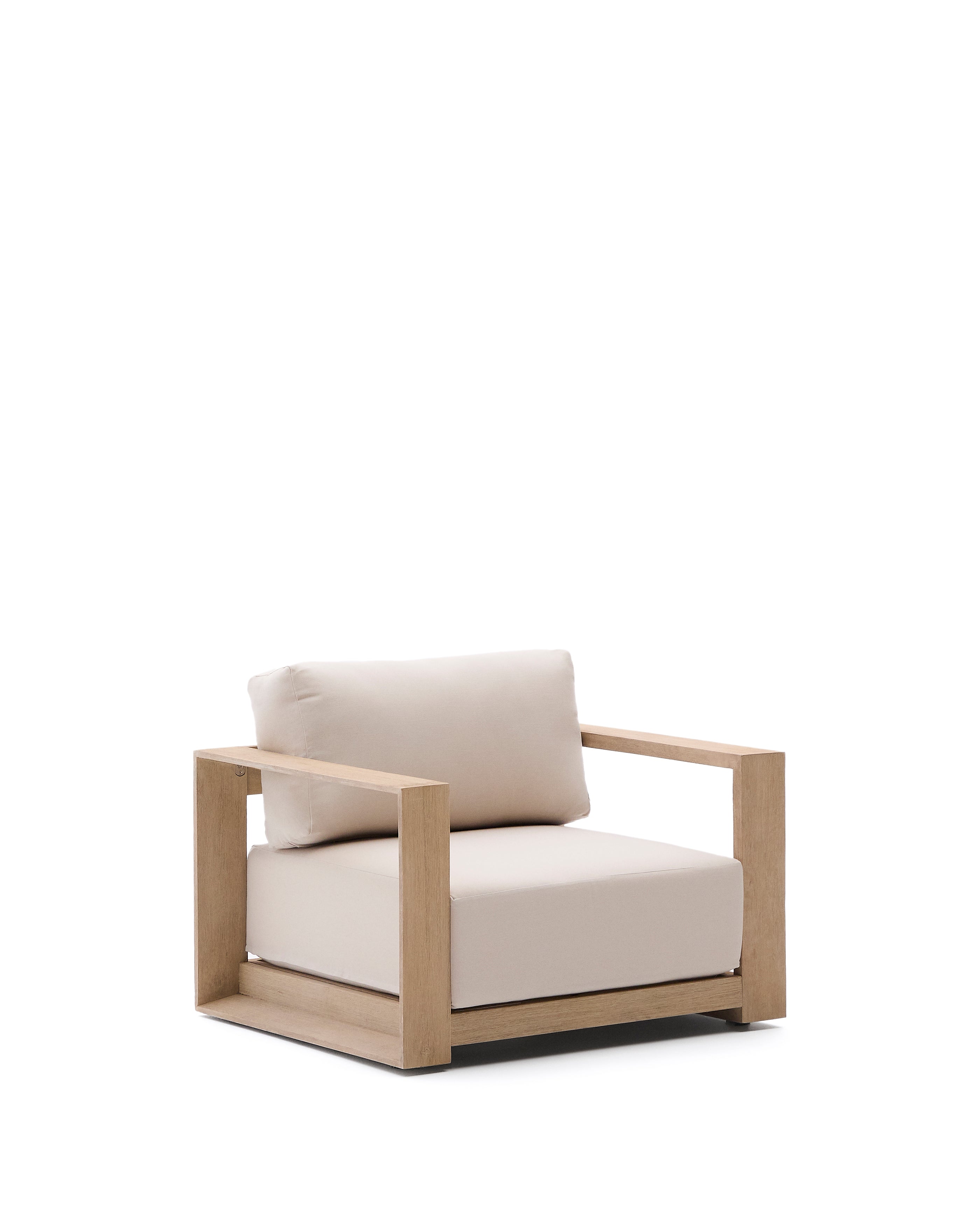 Ambra armchair in solid acacia wood with light finish FSC 100% - Product Image