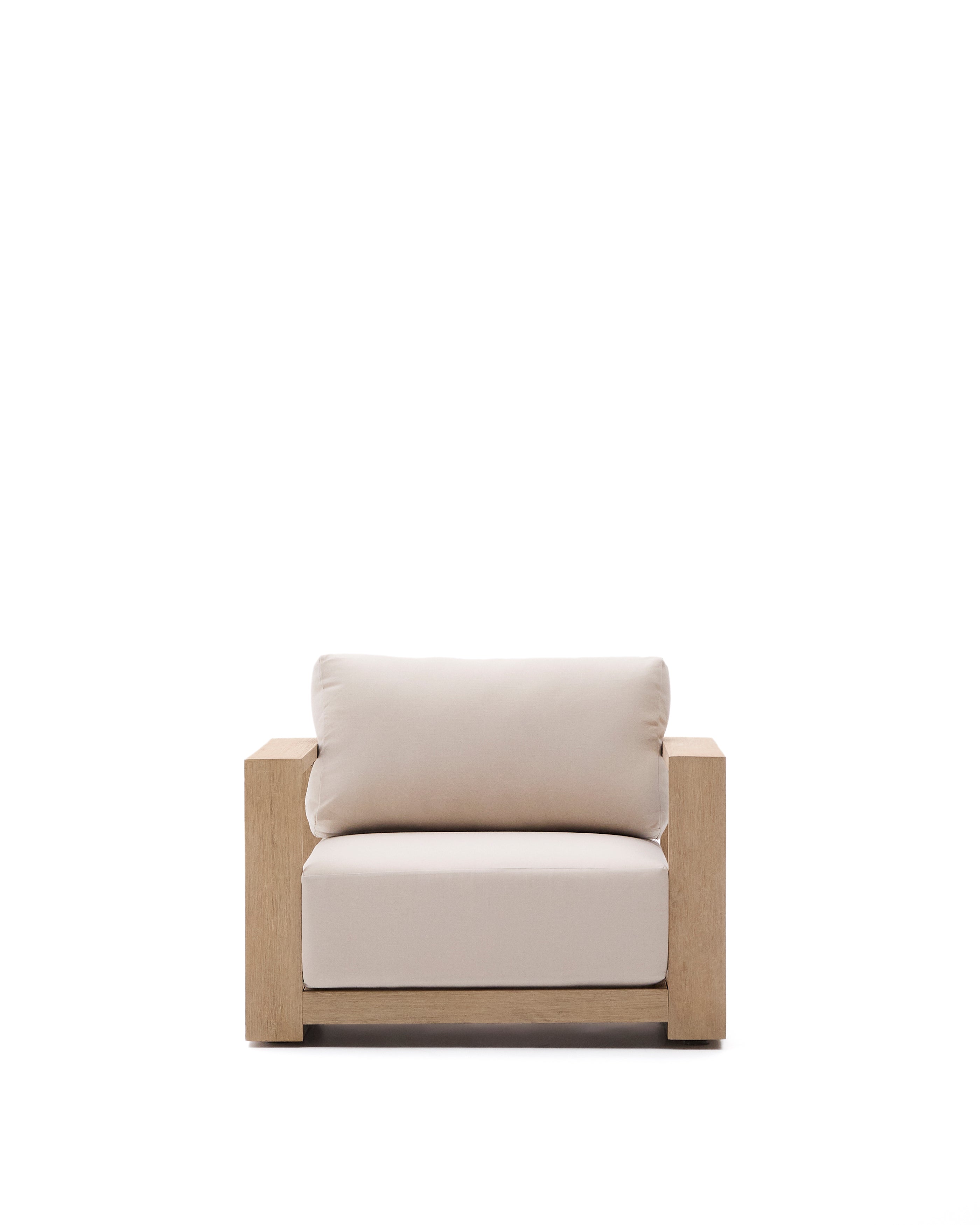 Ambra armchair in solid acacia wood with light finish FSC 100% - Product Image