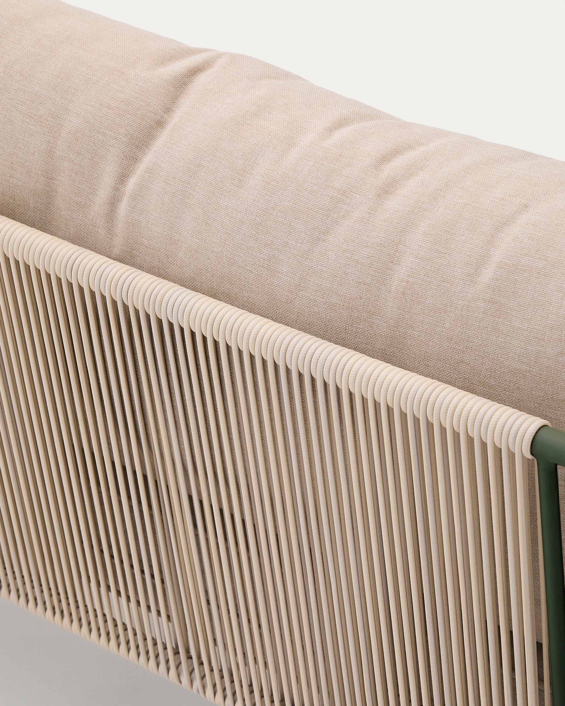 Zivia outdoor 2-seater sofa in ecru rope cord and green galvanised steel 178cm - Detail
