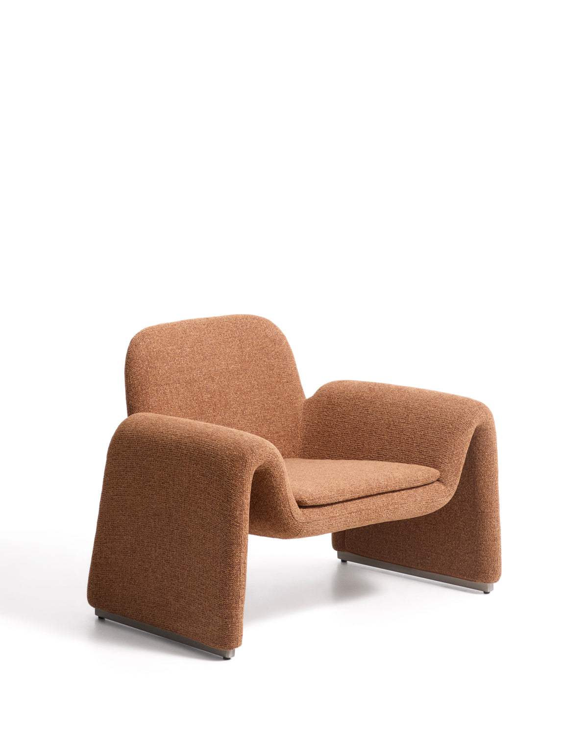 Melvia terracotta chenille armchair - Product Image