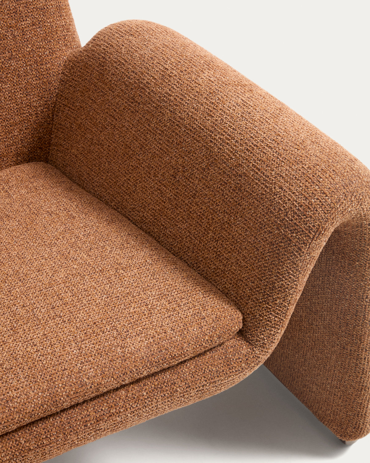 Melvia terracotta chenille armchair - Detail