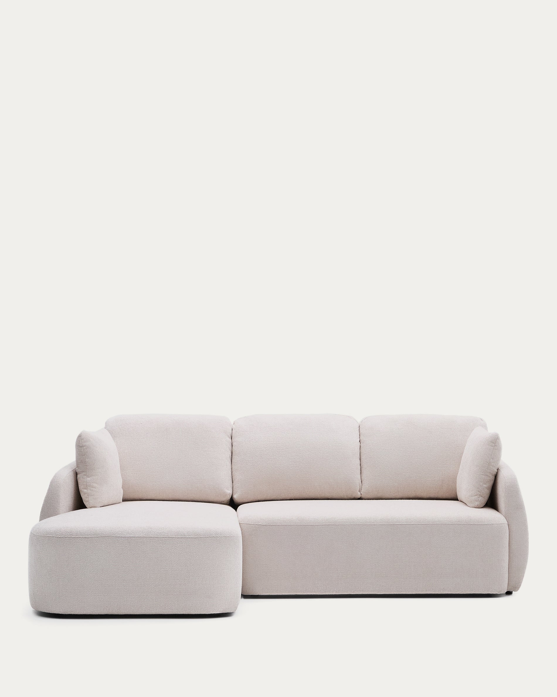 Laira háromszemélyes chenille kanapéágy bal oldali chaise longue-val, ecru, 246 cm, FSC Mix Credit