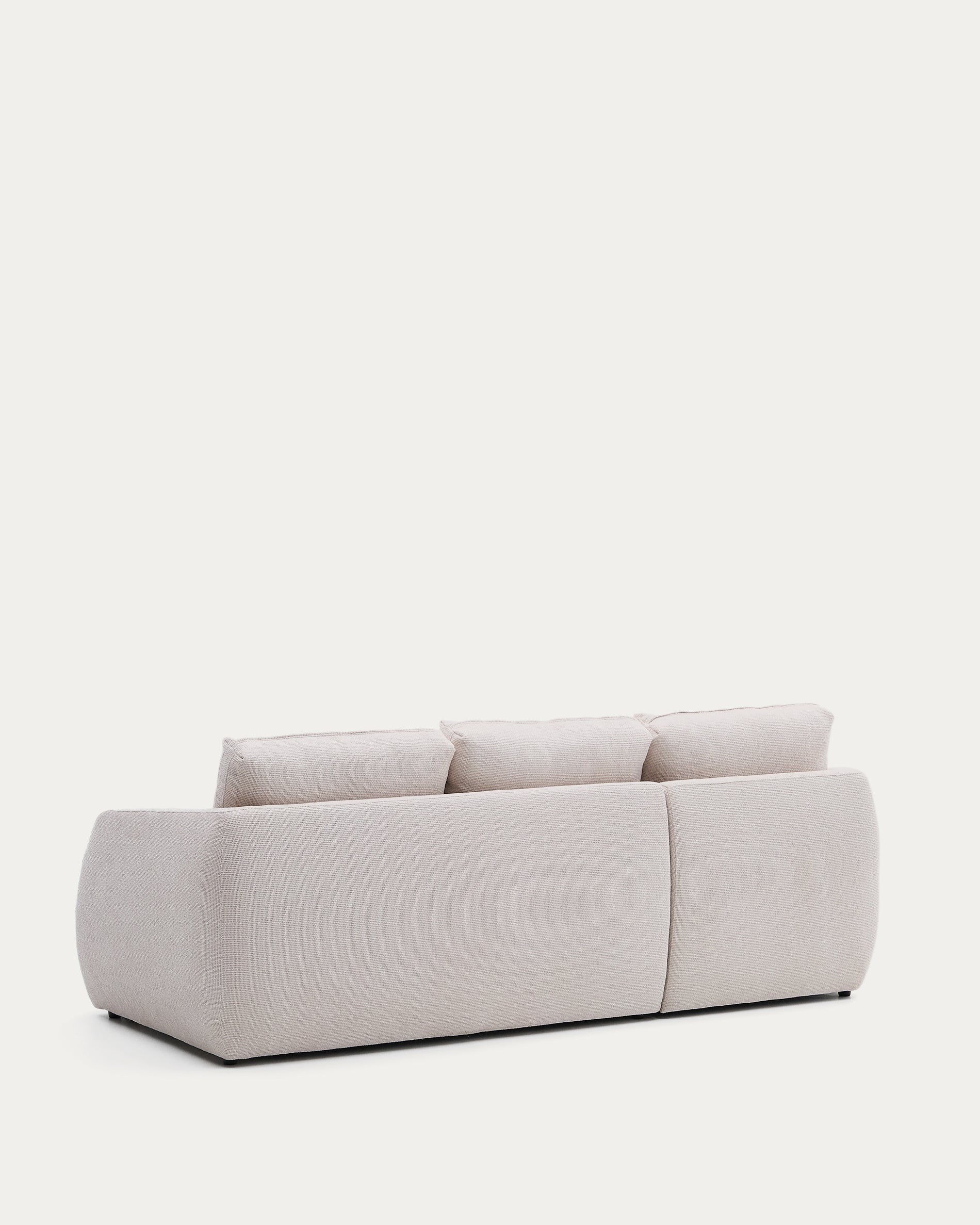 Laira háromszemélyes chenille kanapéágy bal oldali chaise longue-val, ecru, 246 cm, FSC Mix Credit