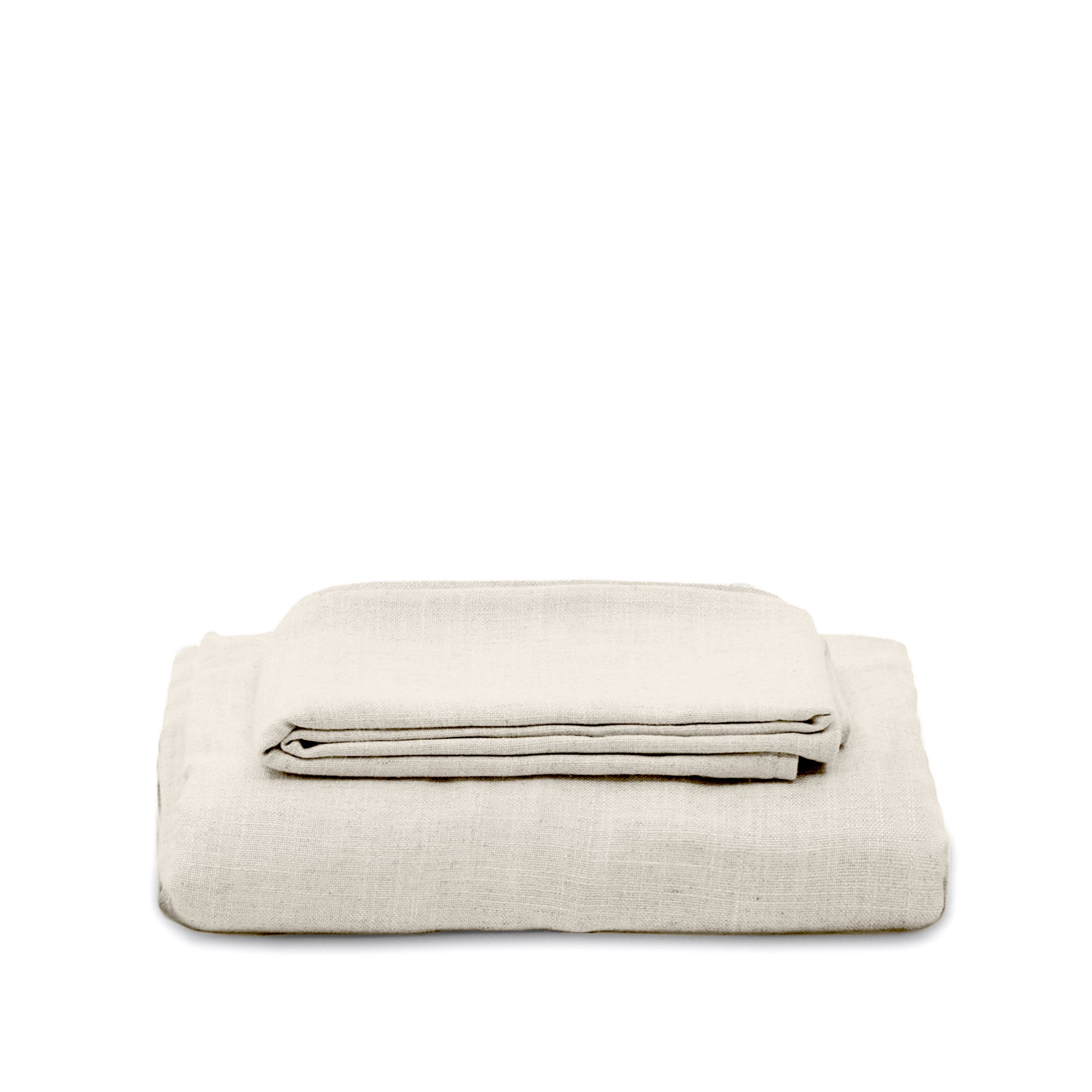Zenira 3-seat sofa cover with beige cotton and linen cushions, 230 cm