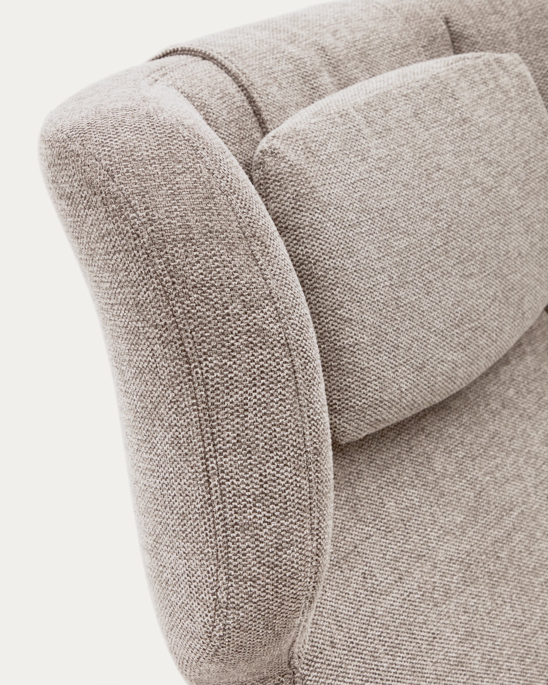 Zalina swivel armchair in beige chenille and steel with black finish FSC 100% - Detail