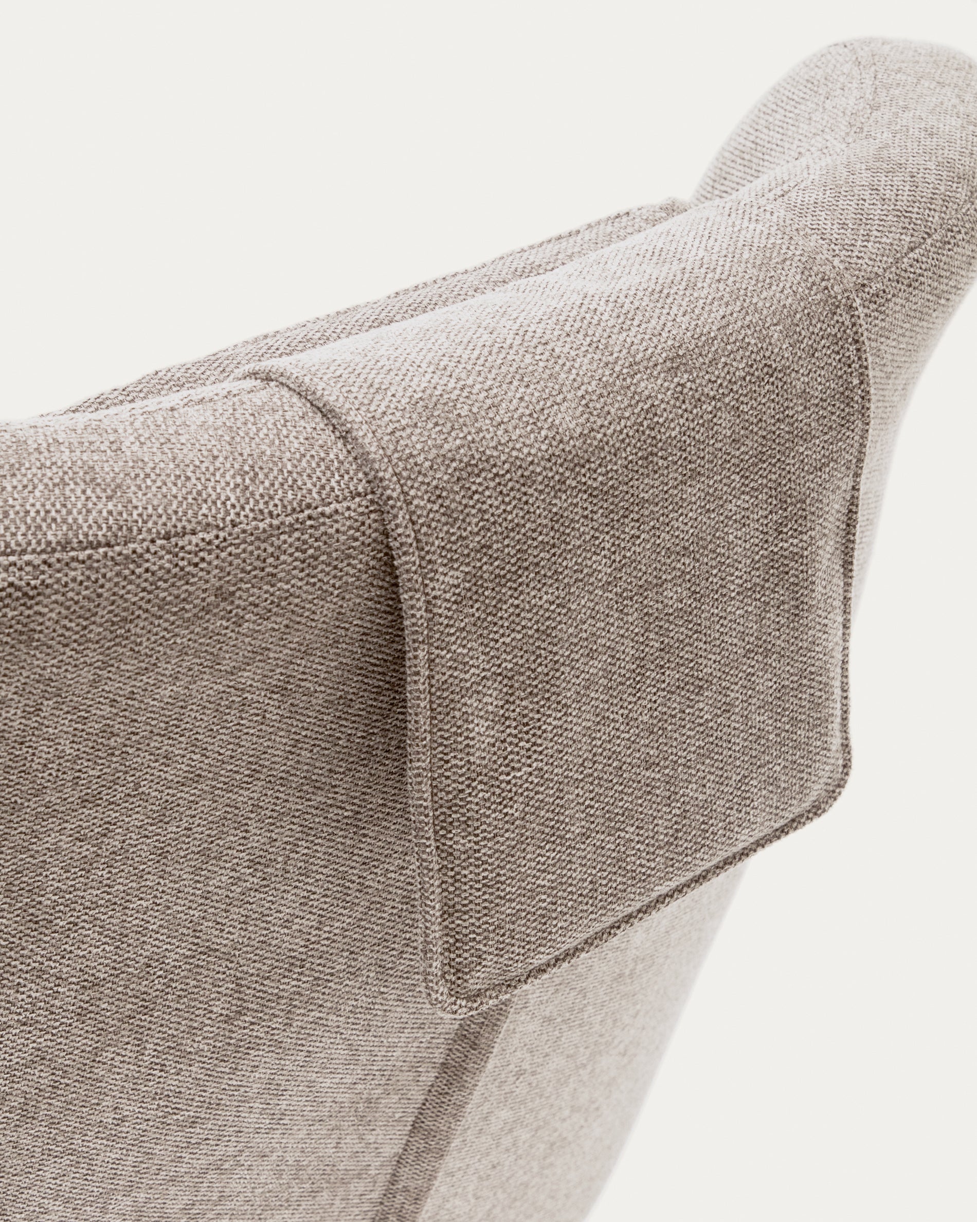 Zalina swivel armchair in beige chenille and steel with black finish FSC 100% - Detail