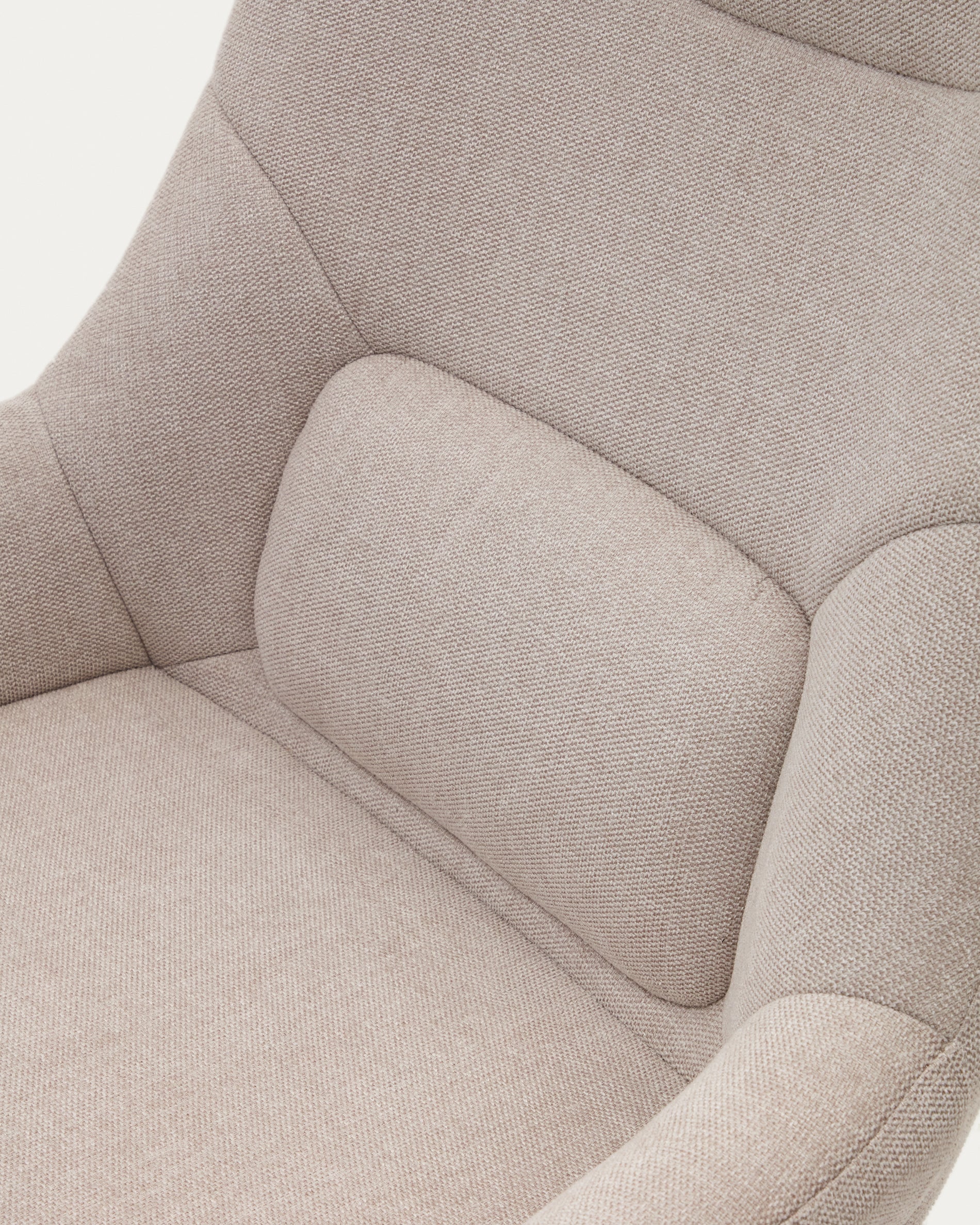 Celida swivel armchair in beige chenille and steel with black finish FSC 100% - Detail