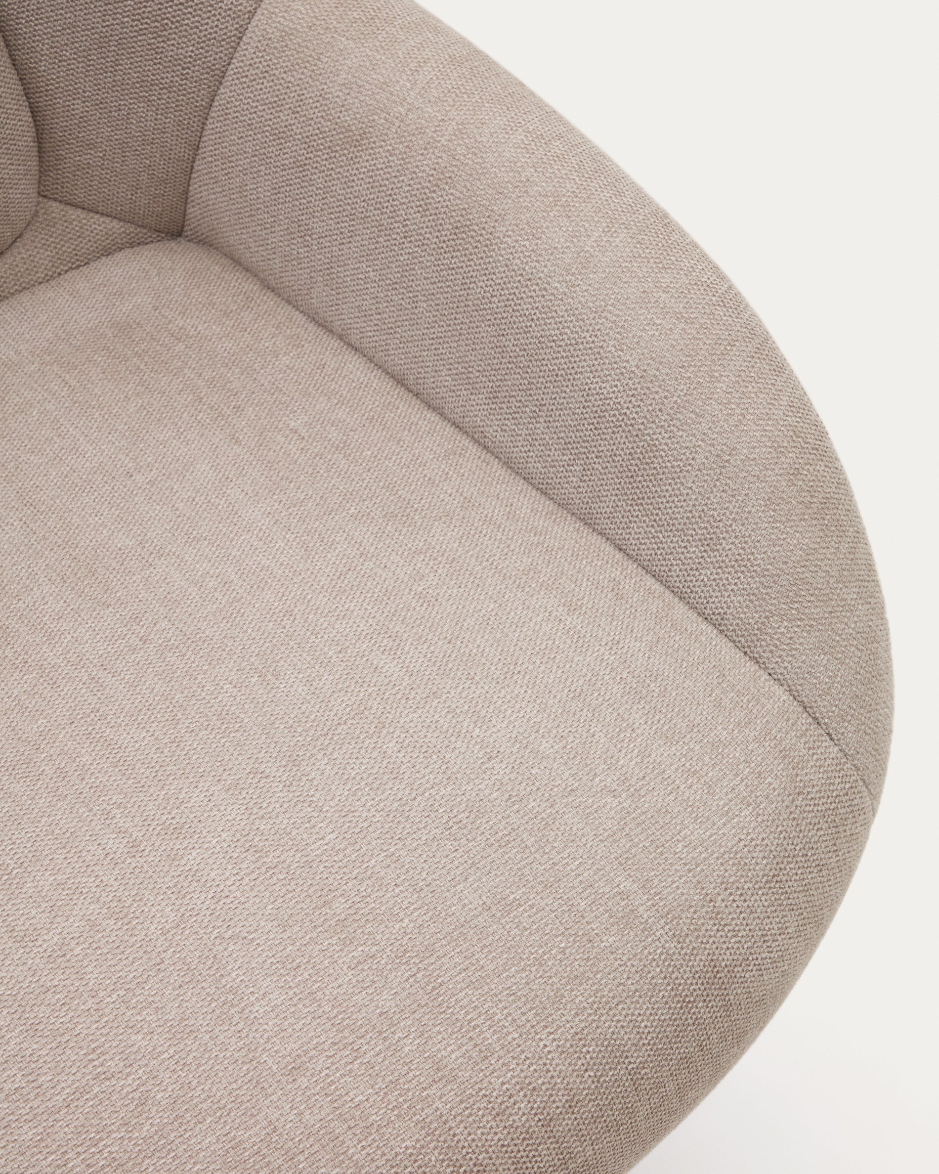 Celida swivel armchair in beige chenille and steel with black finish FSC 100% - Detail