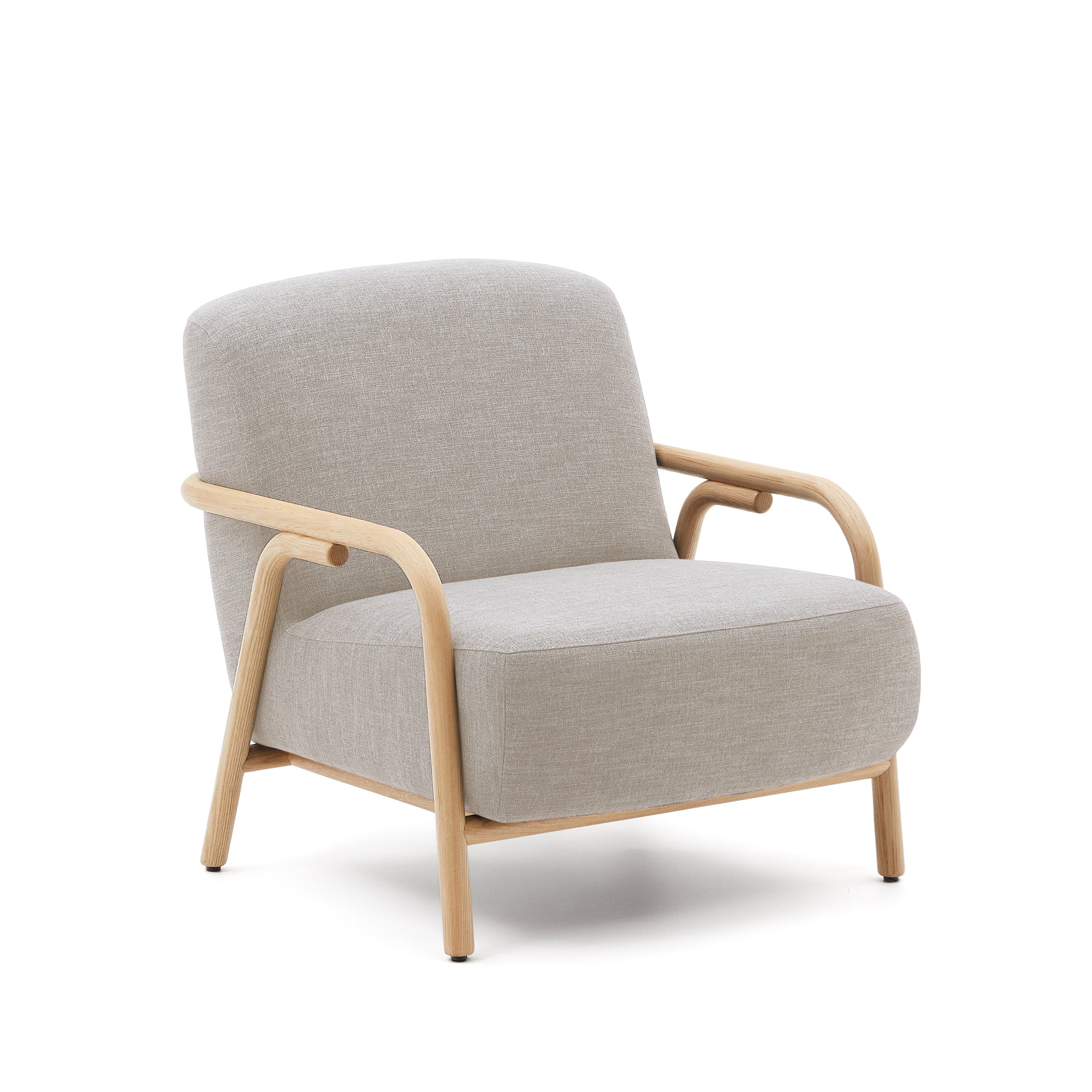 Sylo beige armchair, made of solid ash wood, 100% FSC
