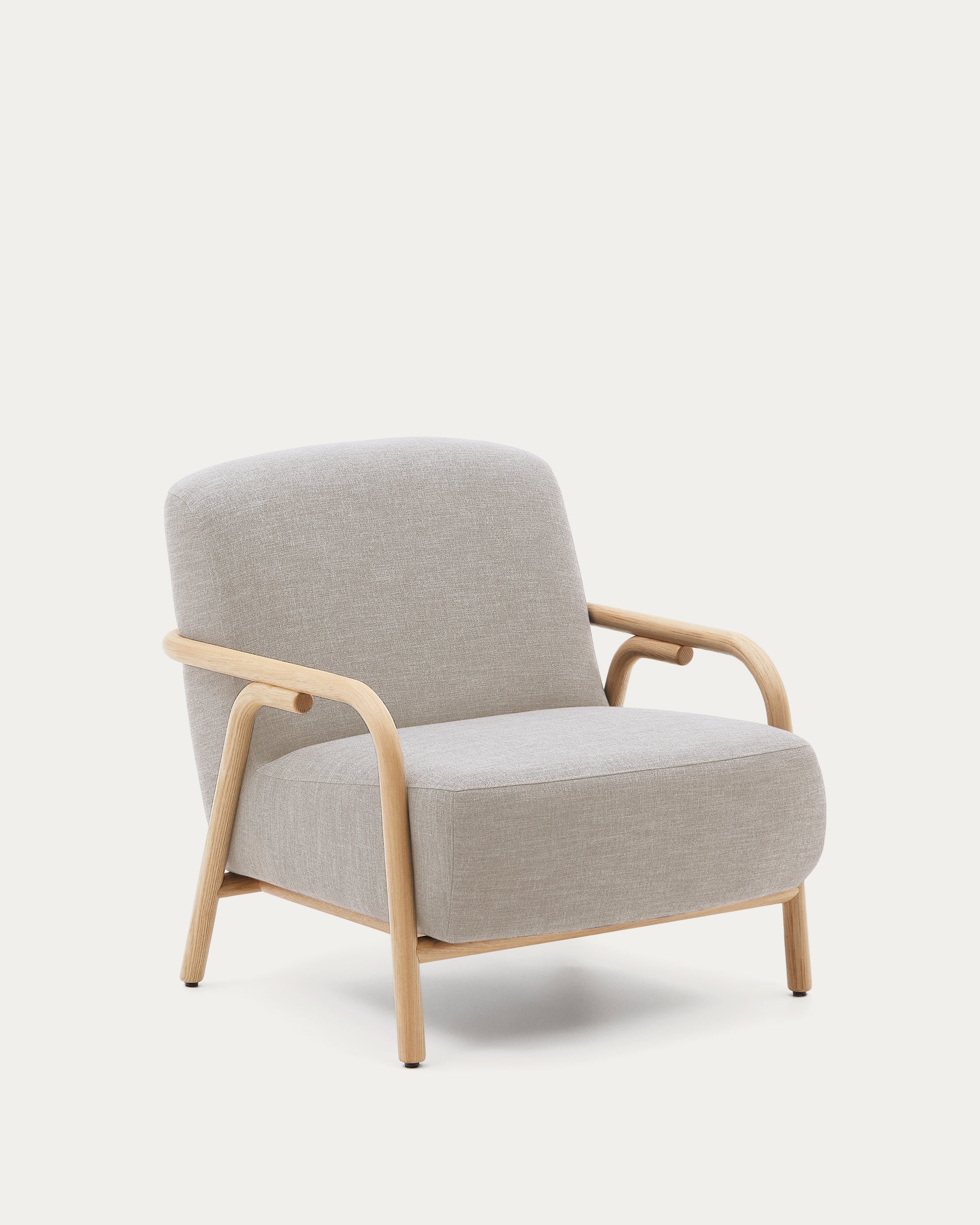 Sylo beige armchair, made of solid ash wood, 100% FSC