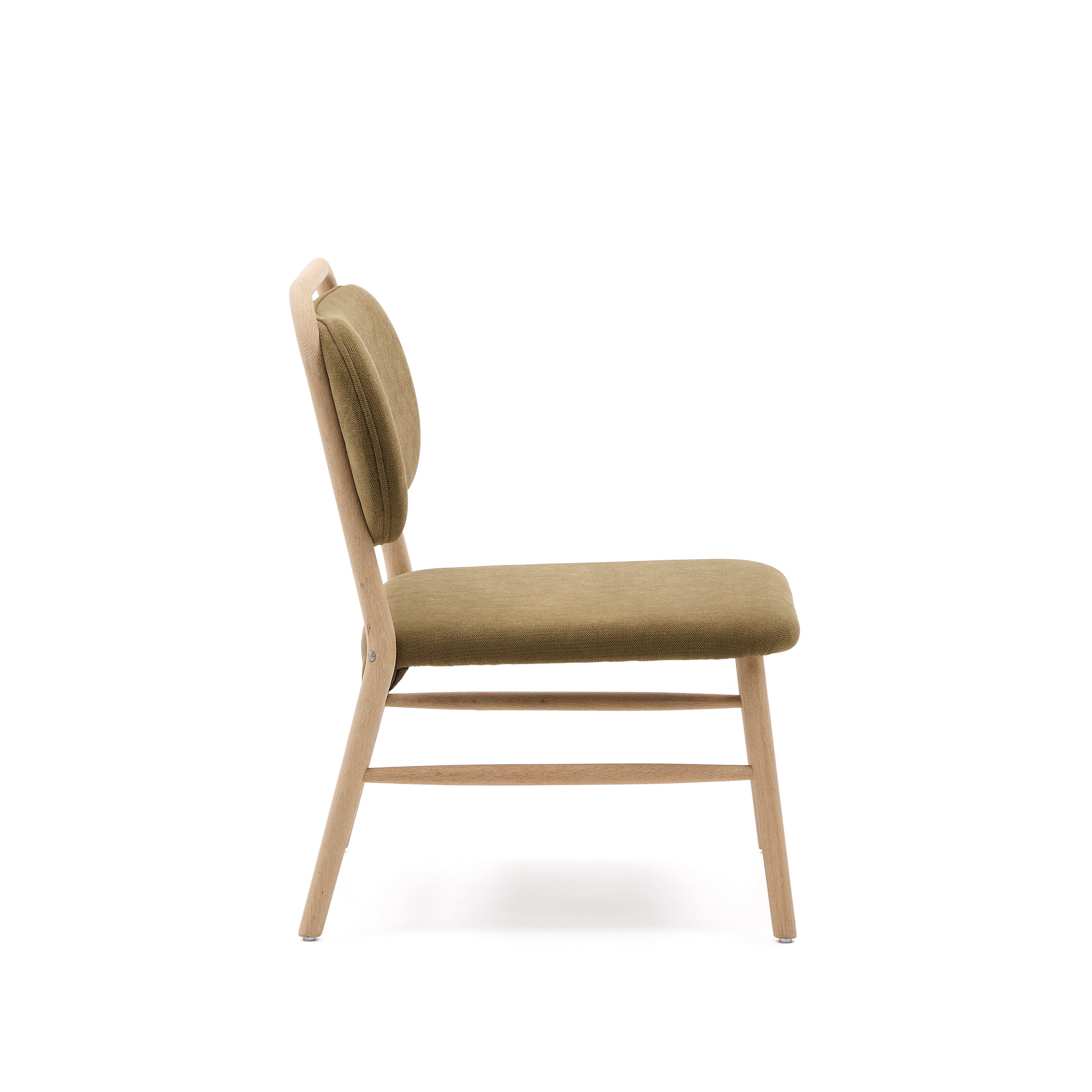 Helda armchair in green chenille and FSC Mix Credit solid oak wood - Product Image