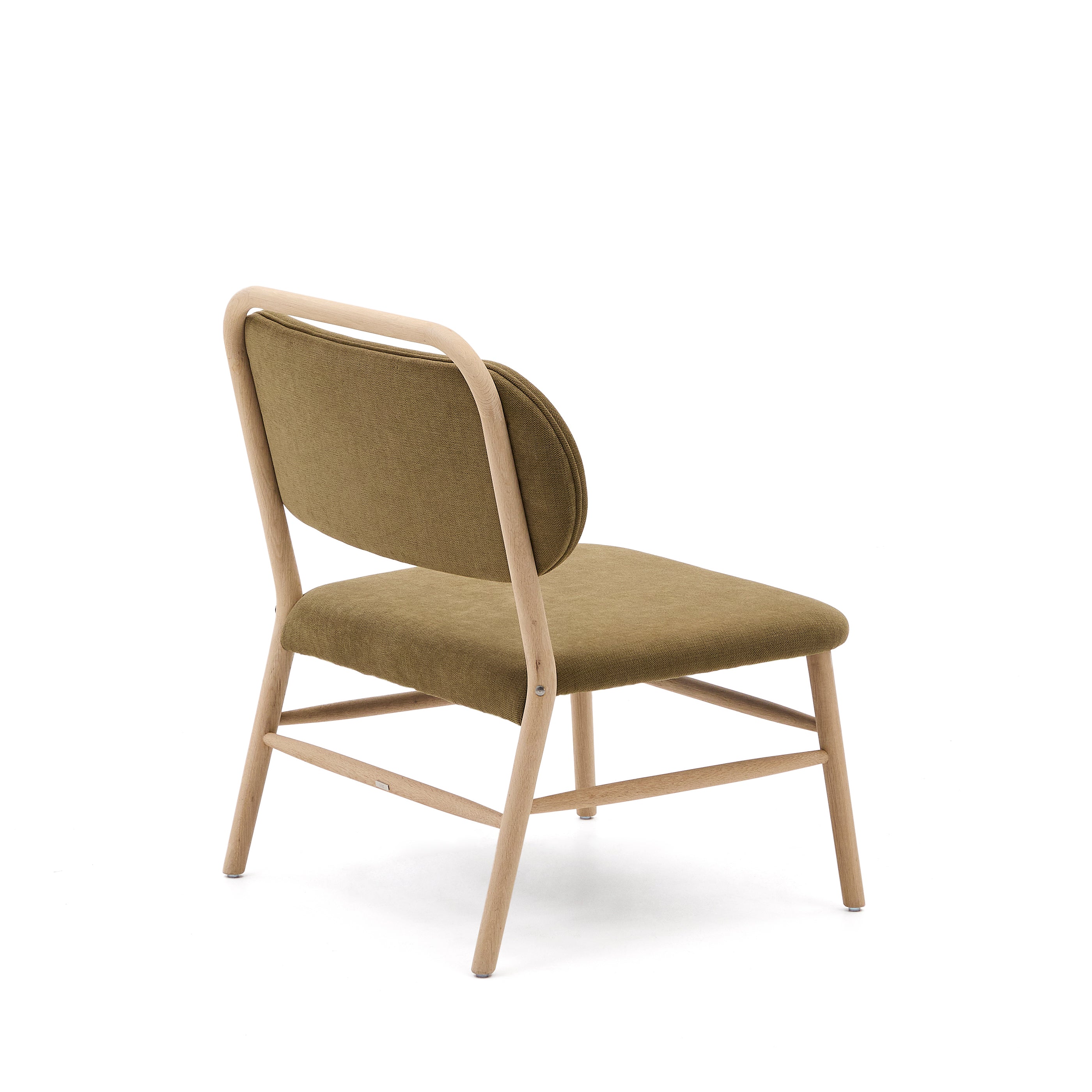 Helda armchair in green chenille and FSC Mix Credit solid oak wood - Product Image