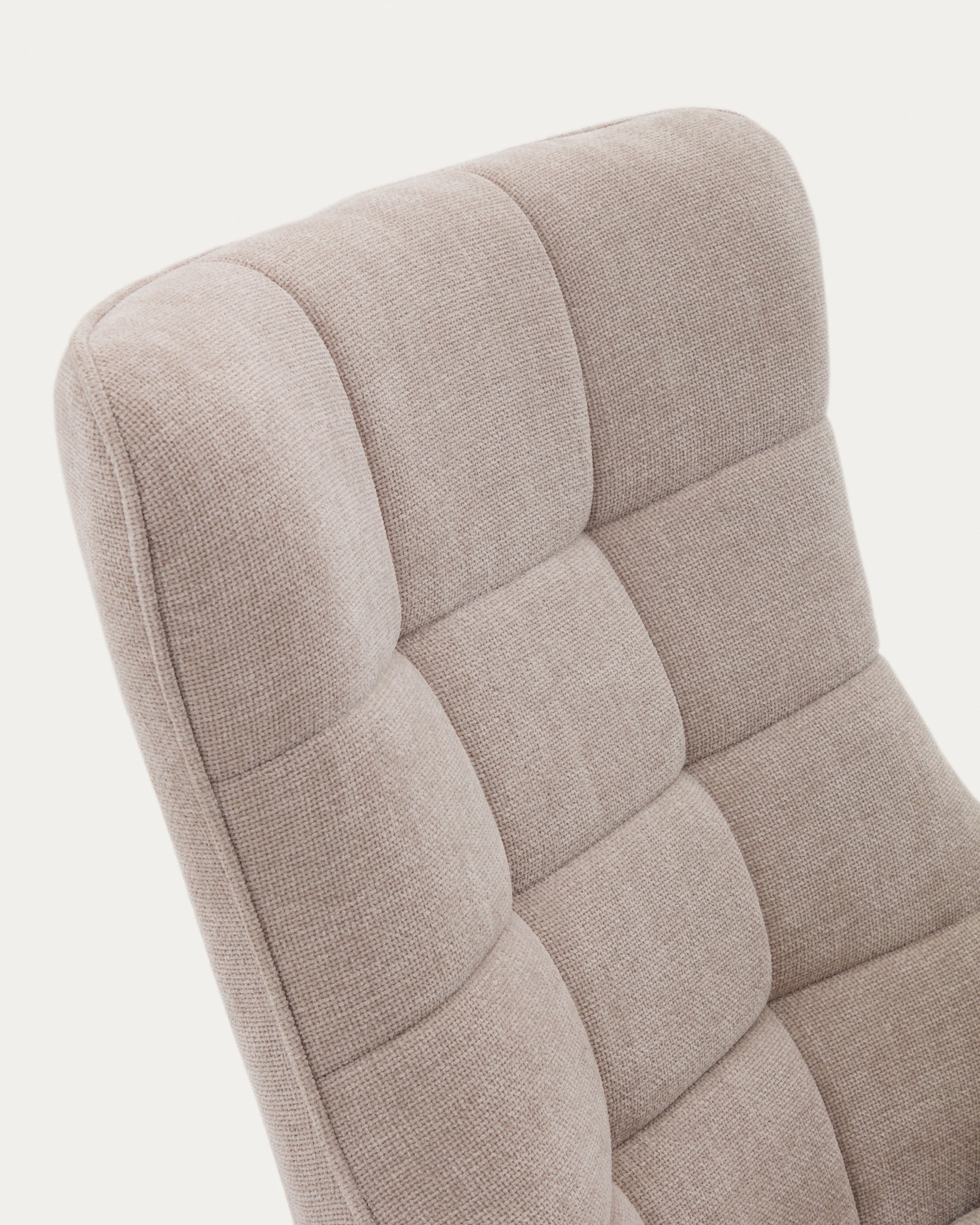 Teryl swivel beige chenille armchair with grey-finished metal, FSC 100% - Detail