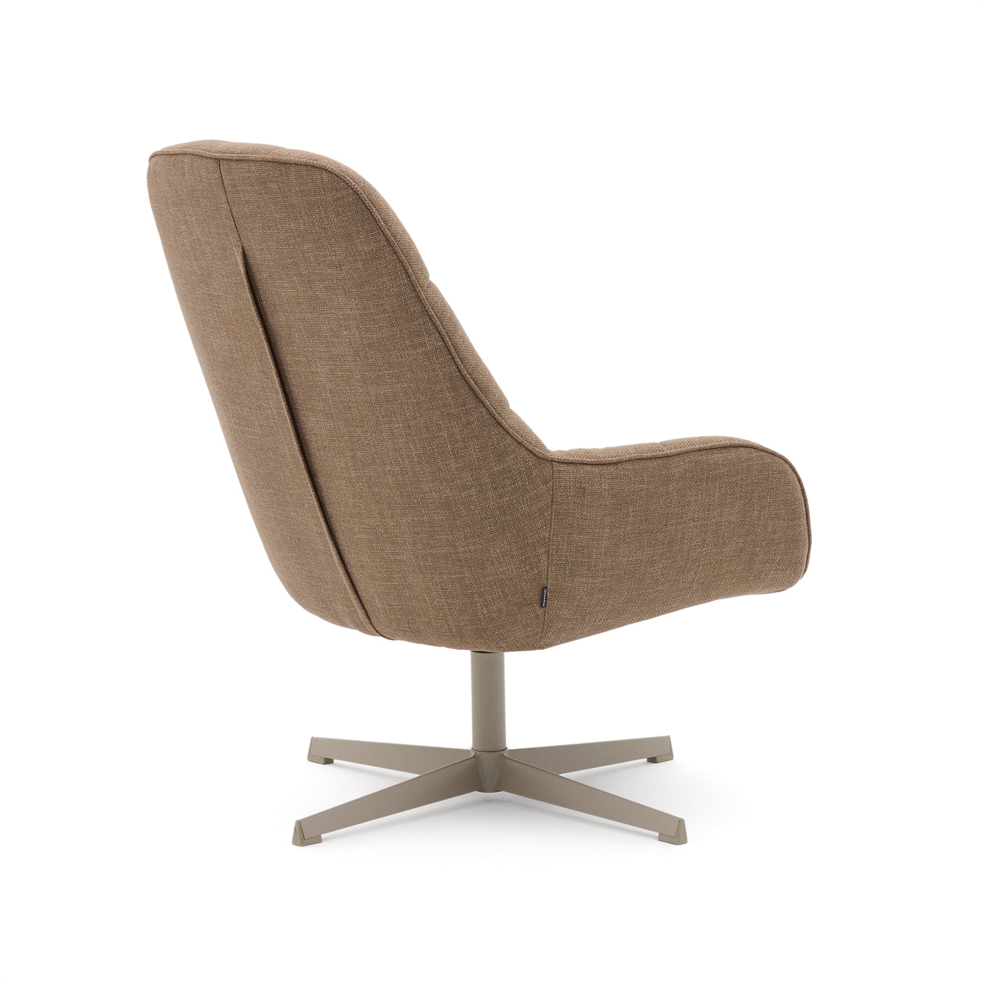 Jaspe light brown swivel armchair with grey-finished metal, FSC 100% - Product Image