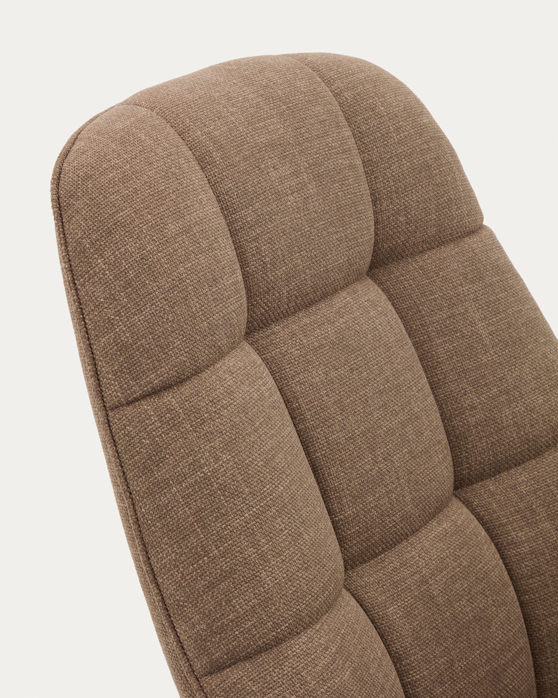 Jaspe light brown swivel armchair with grey-finished metal, FSC 100% - Detail