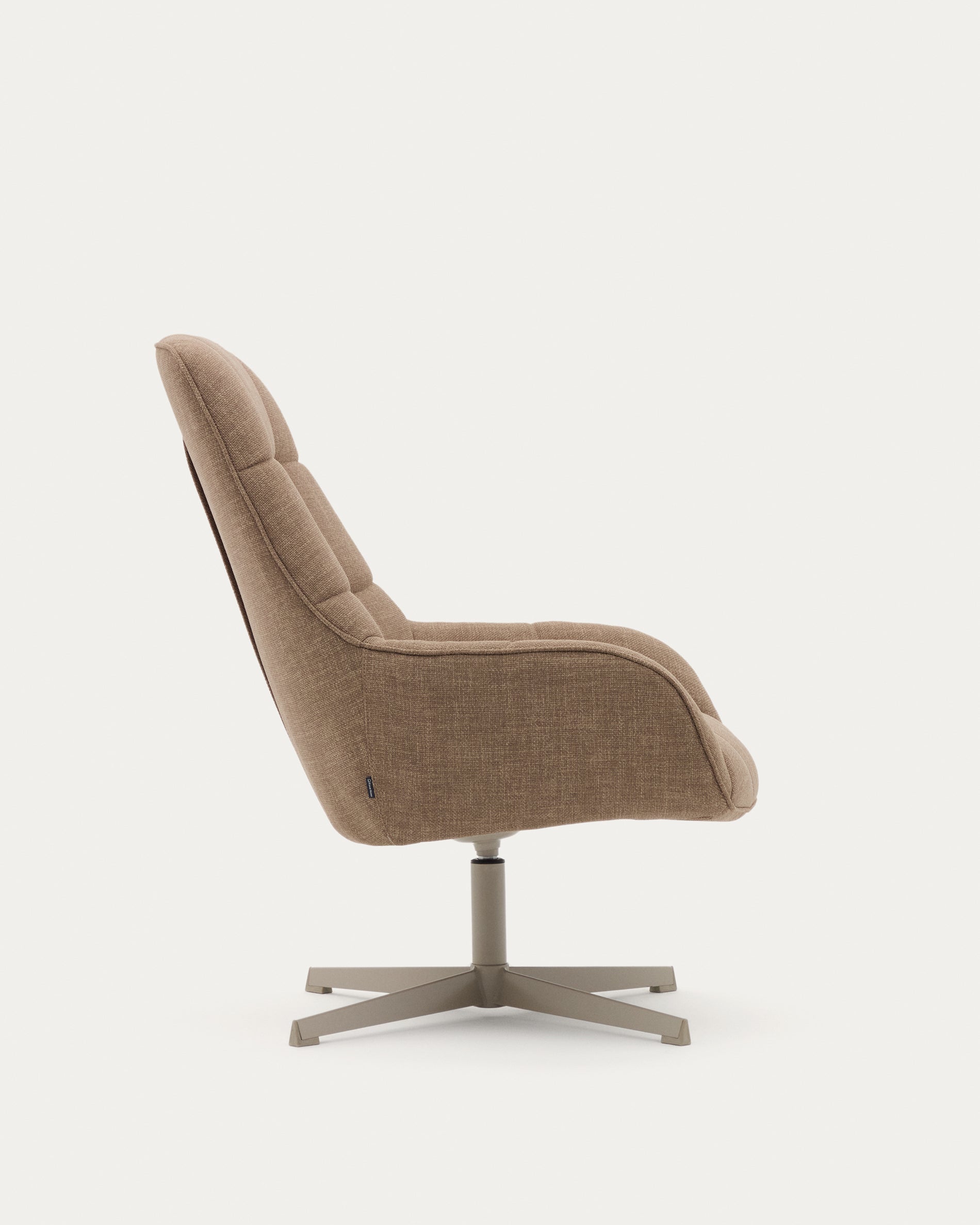 Jaspe light brown swivel armchair with grey-finished metal, FSC 100% - Product View