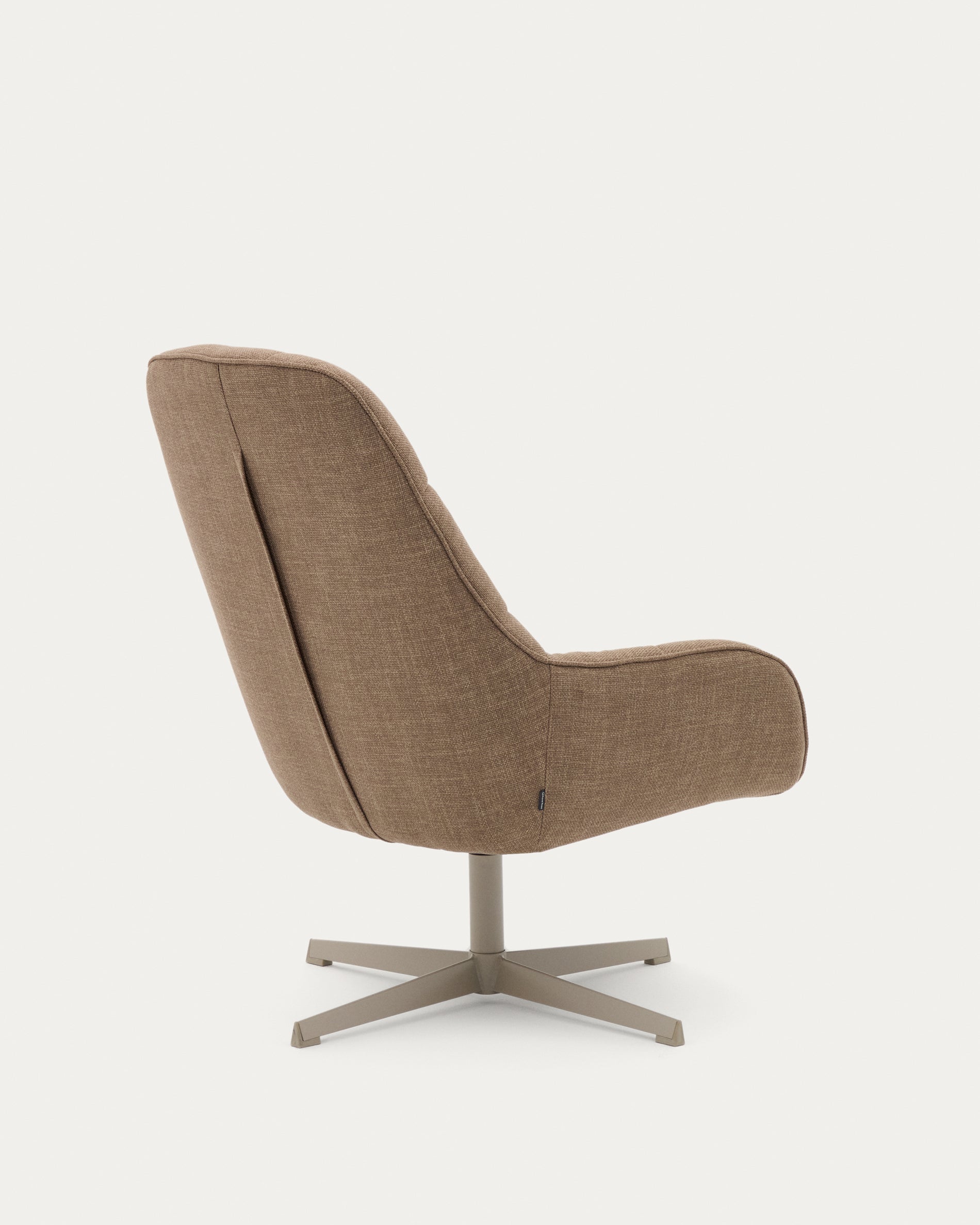Jaspe light brown swivel armchair with grey-finished metal, FSC 100% - Product View