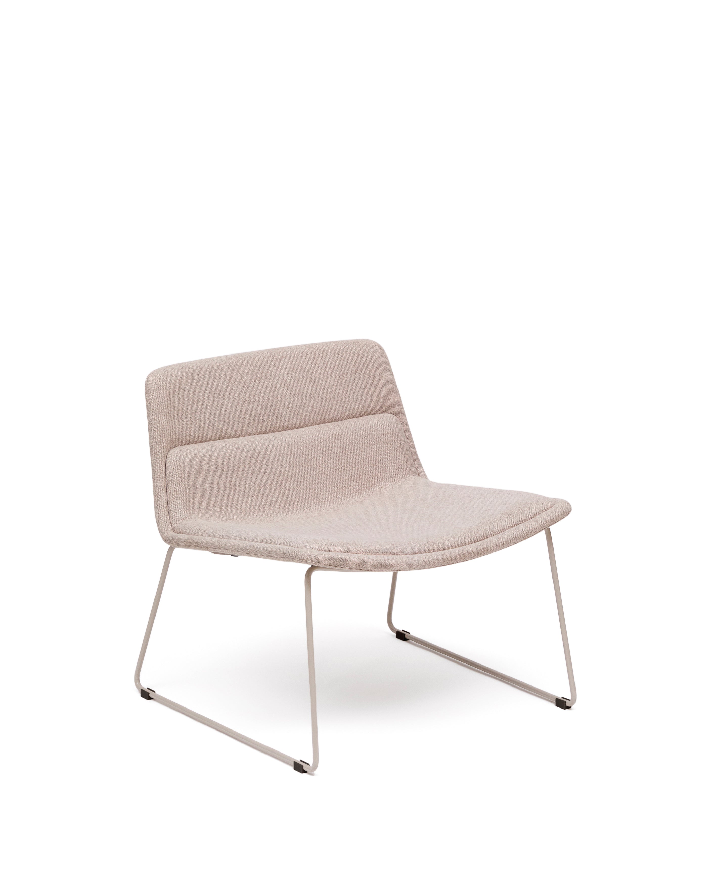 Zahara beige armchair and steel in a beige finish, 100% FSC - Product Image