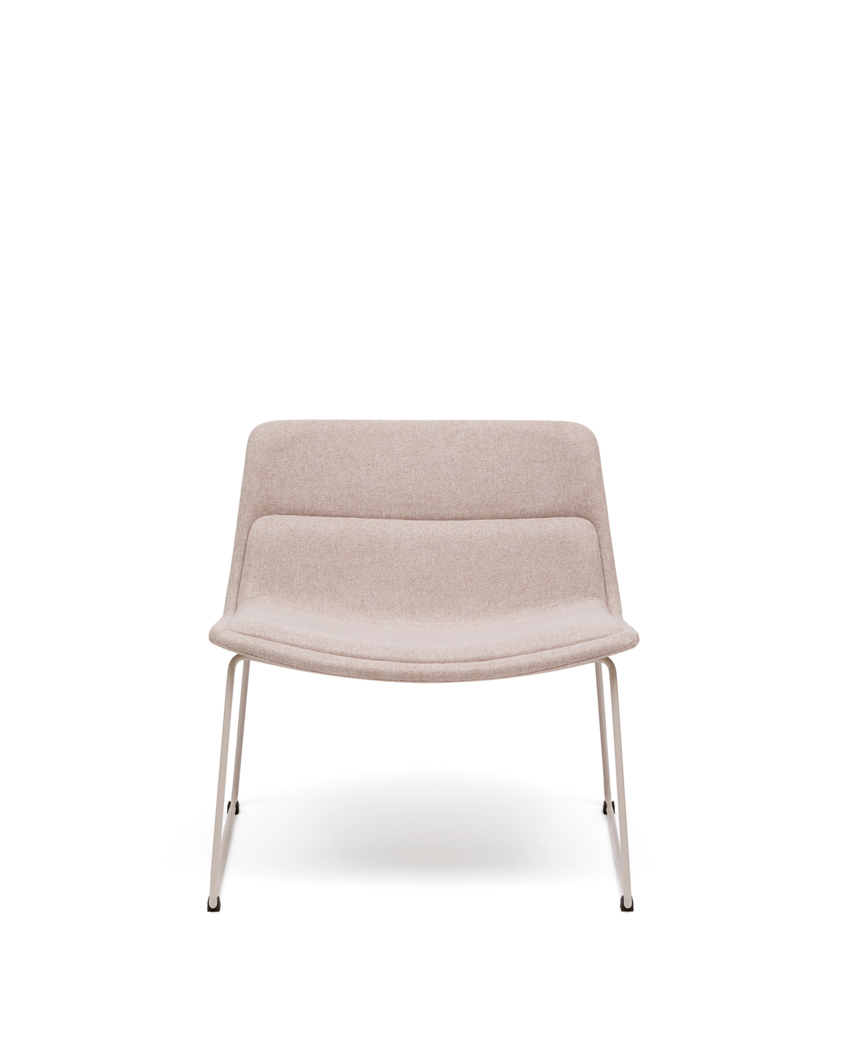 Zahara beige armchair and steel in a beige finish, 100% FSC - Product Image