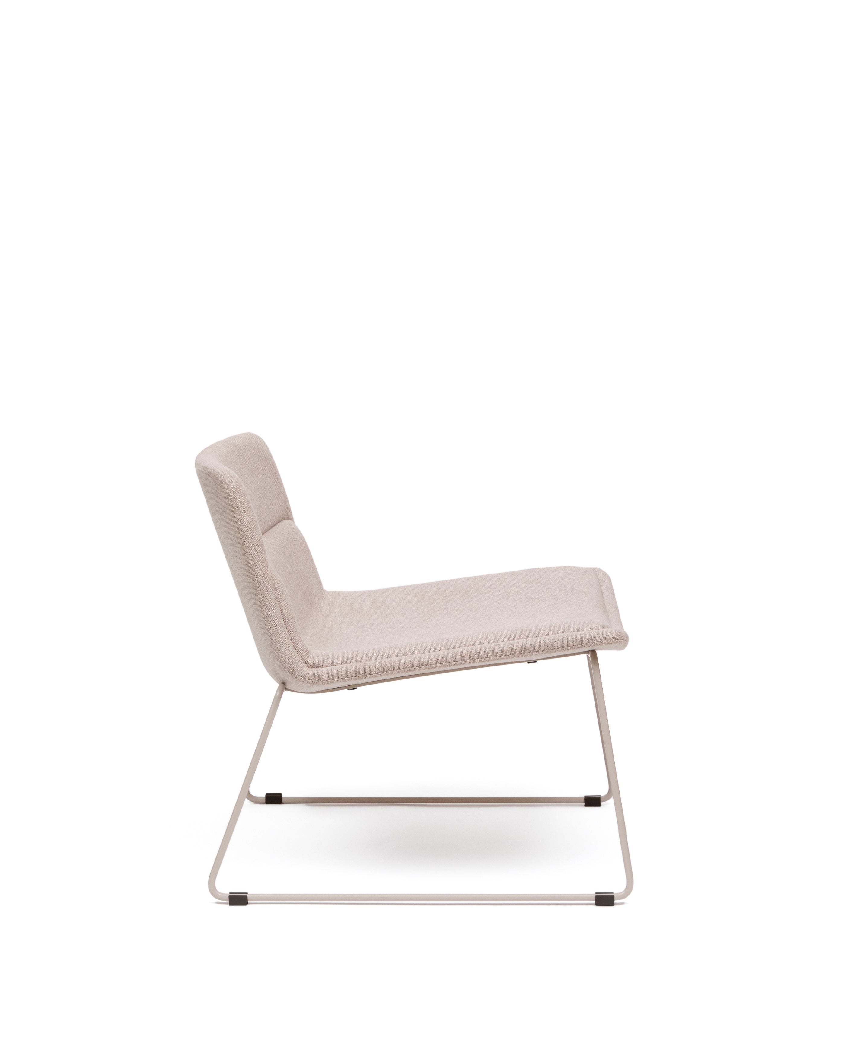 Zahara beige armchair and steel in a beige finish, 100% FSC - Product Image