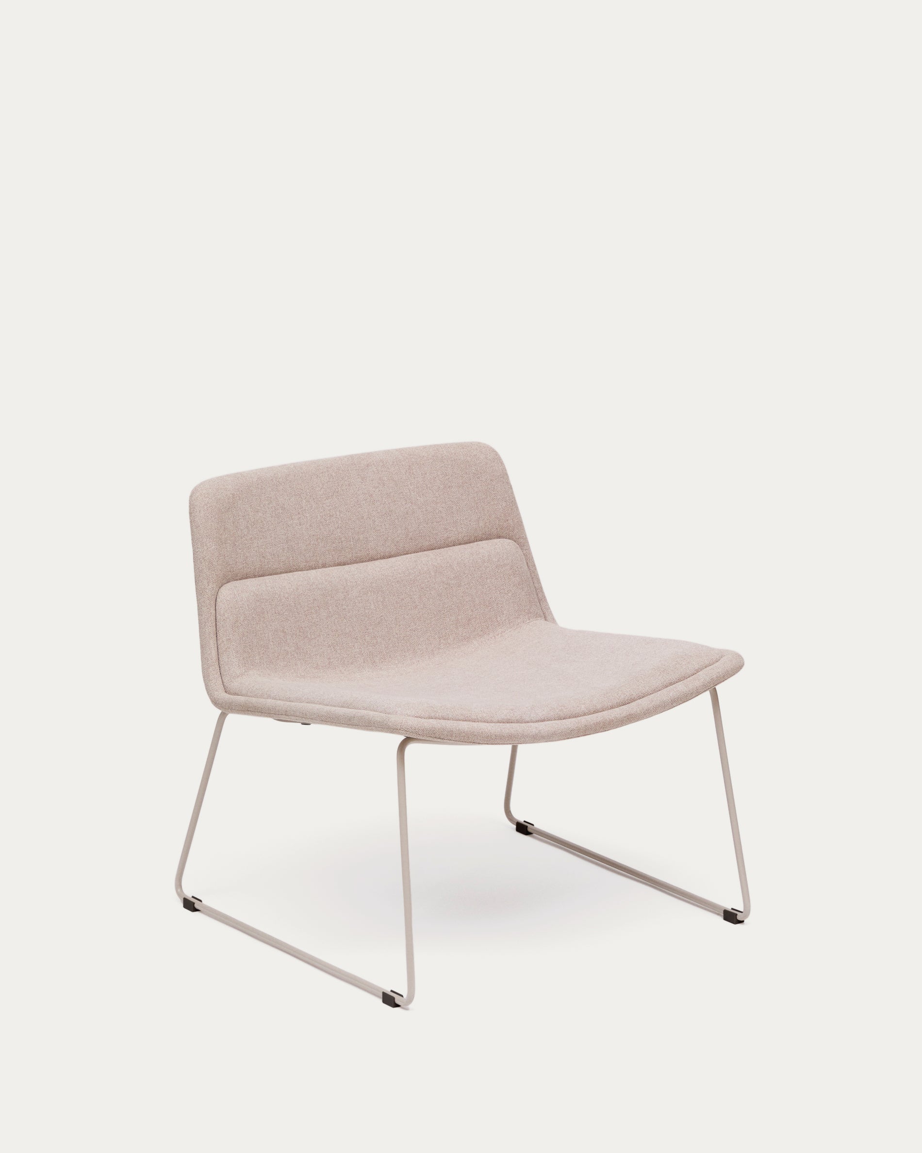 Zahara beige armchair and steel in a beige finish, 100% FSC - Product View