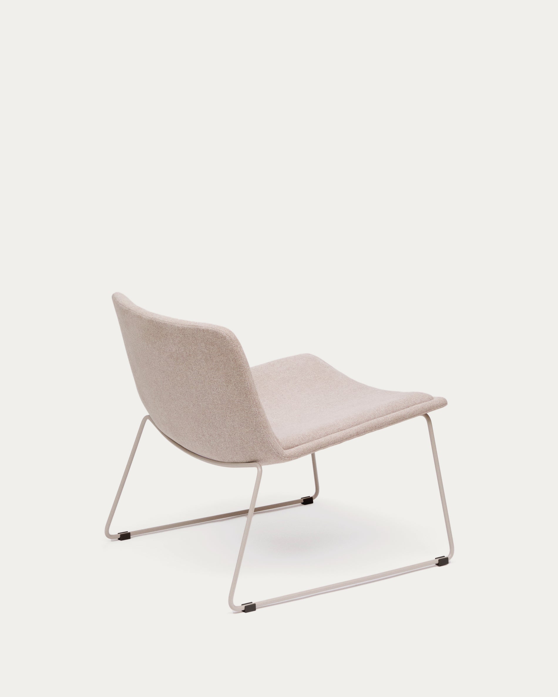 Zahara beige armchair and steel in a beige finish, 100% FSC - Product View