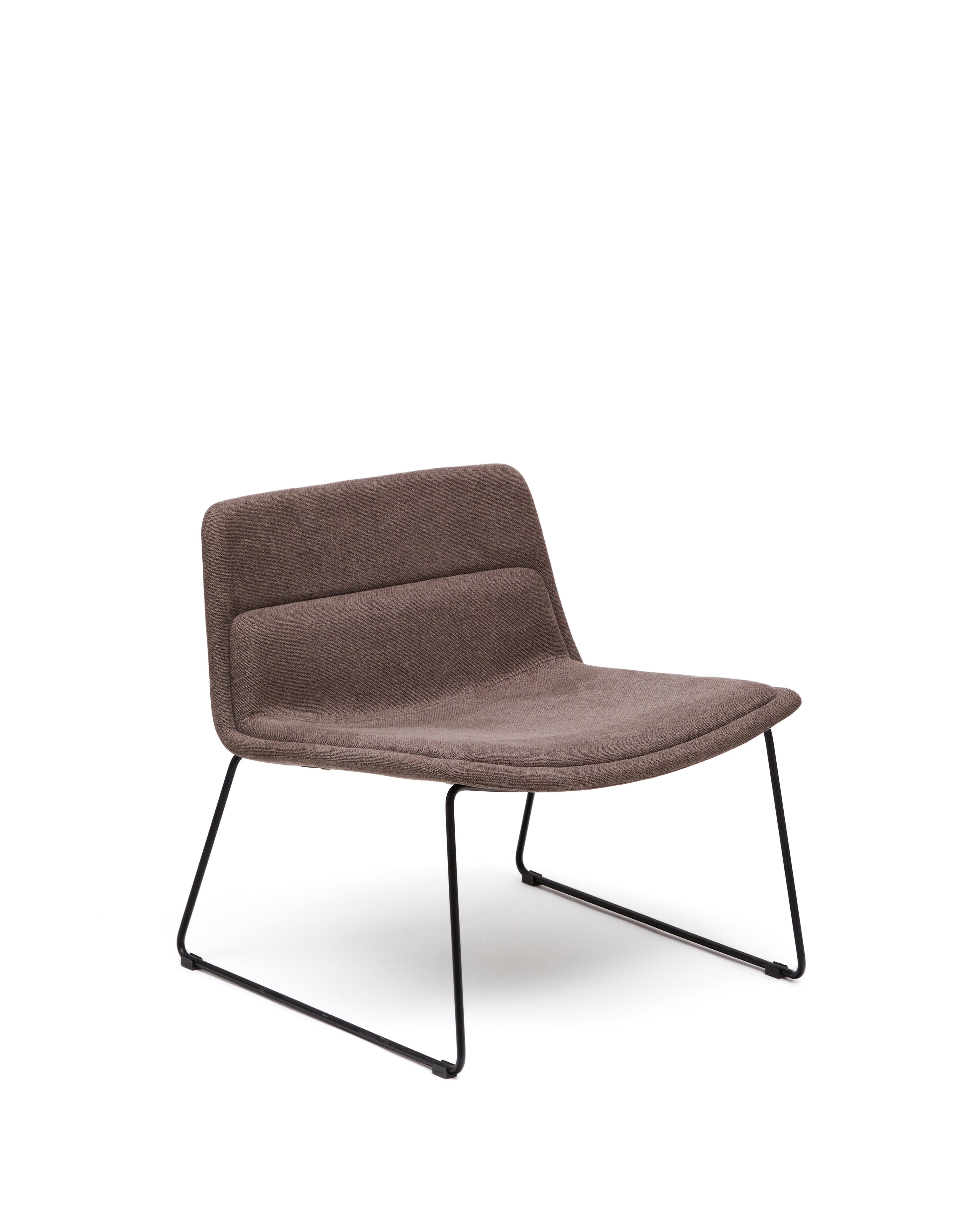 Zahara brown armchair and steel in a black finish, 100% FSC - Product Image