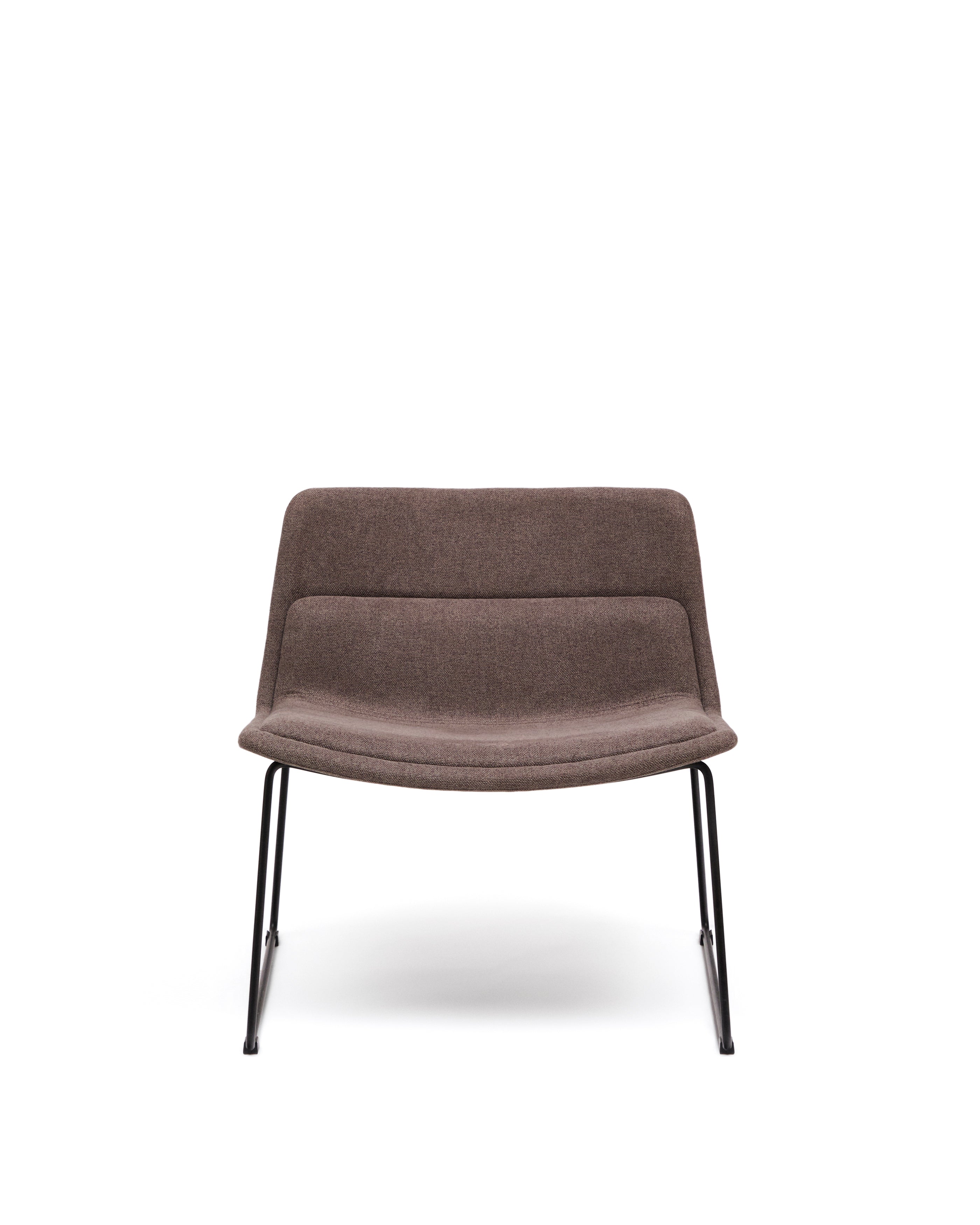 Zahara brown armchair and steel in a black finish, 100% FSC - Product Image