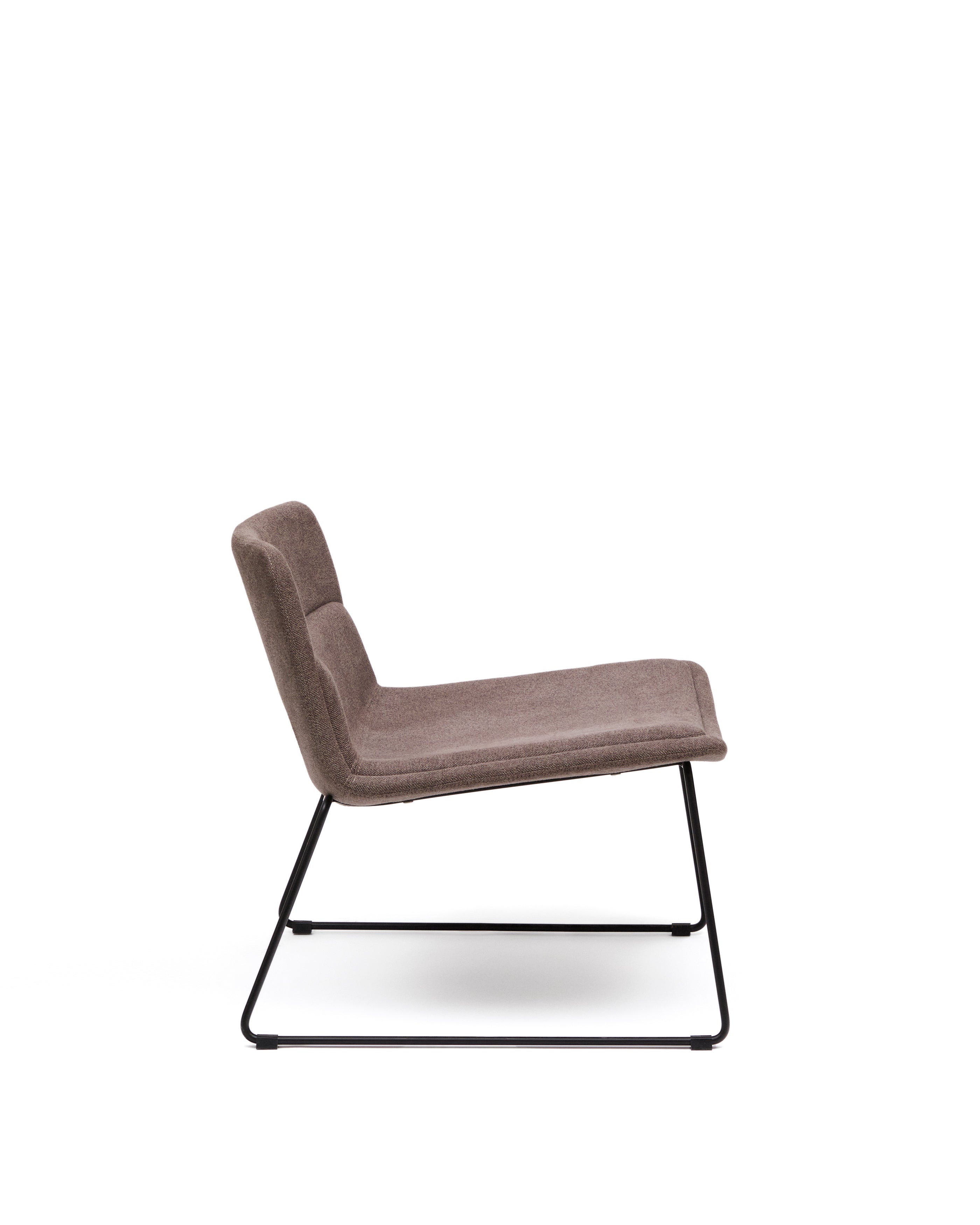 Zahara brown armchair and steel in a black finish, 100% FSC - Product Image