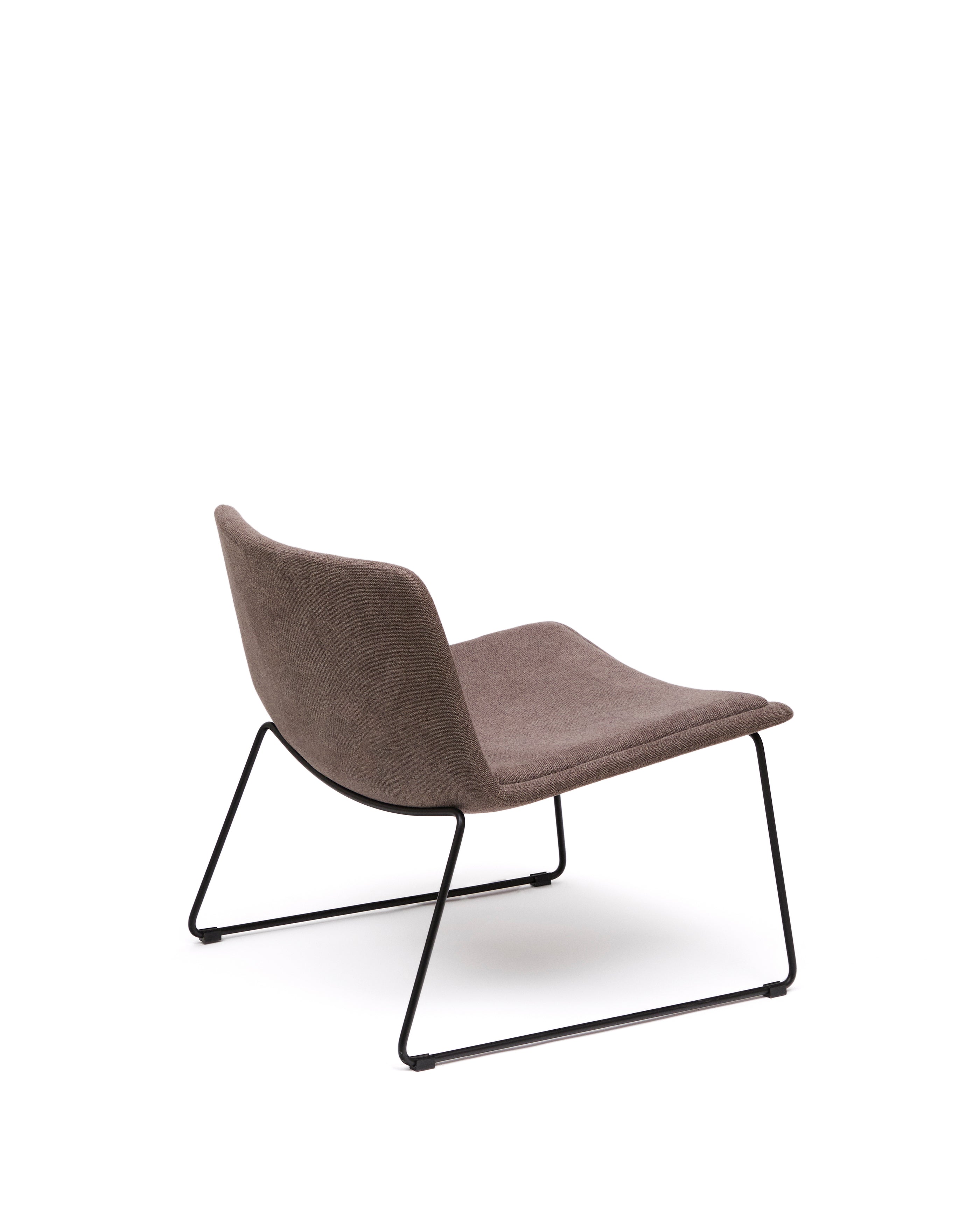 Zahara brown armchair and steel in a black finish, 100% FSC - Product Image