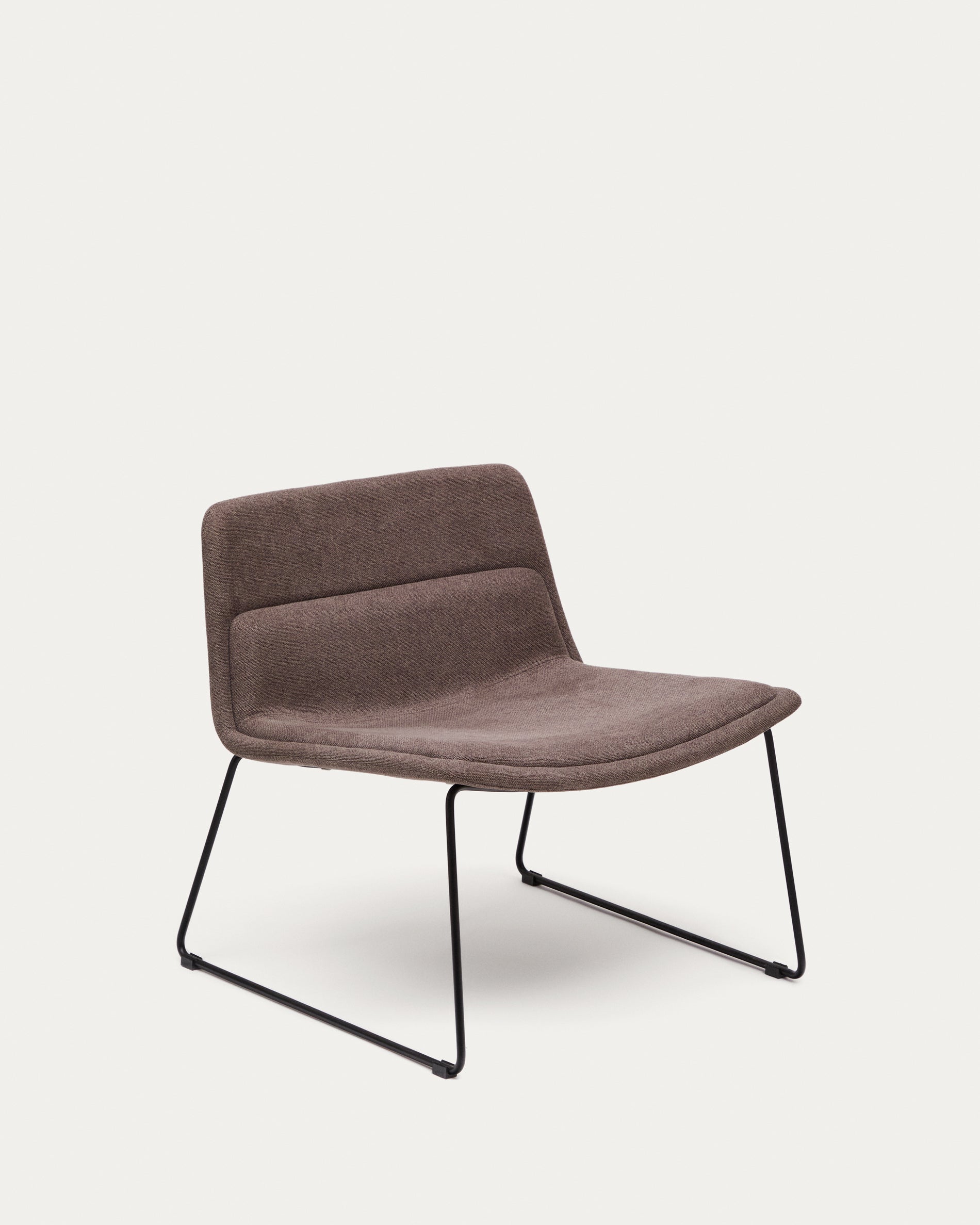 Zahara brown armchair and steel in a black finish, 100% FSC - Product View