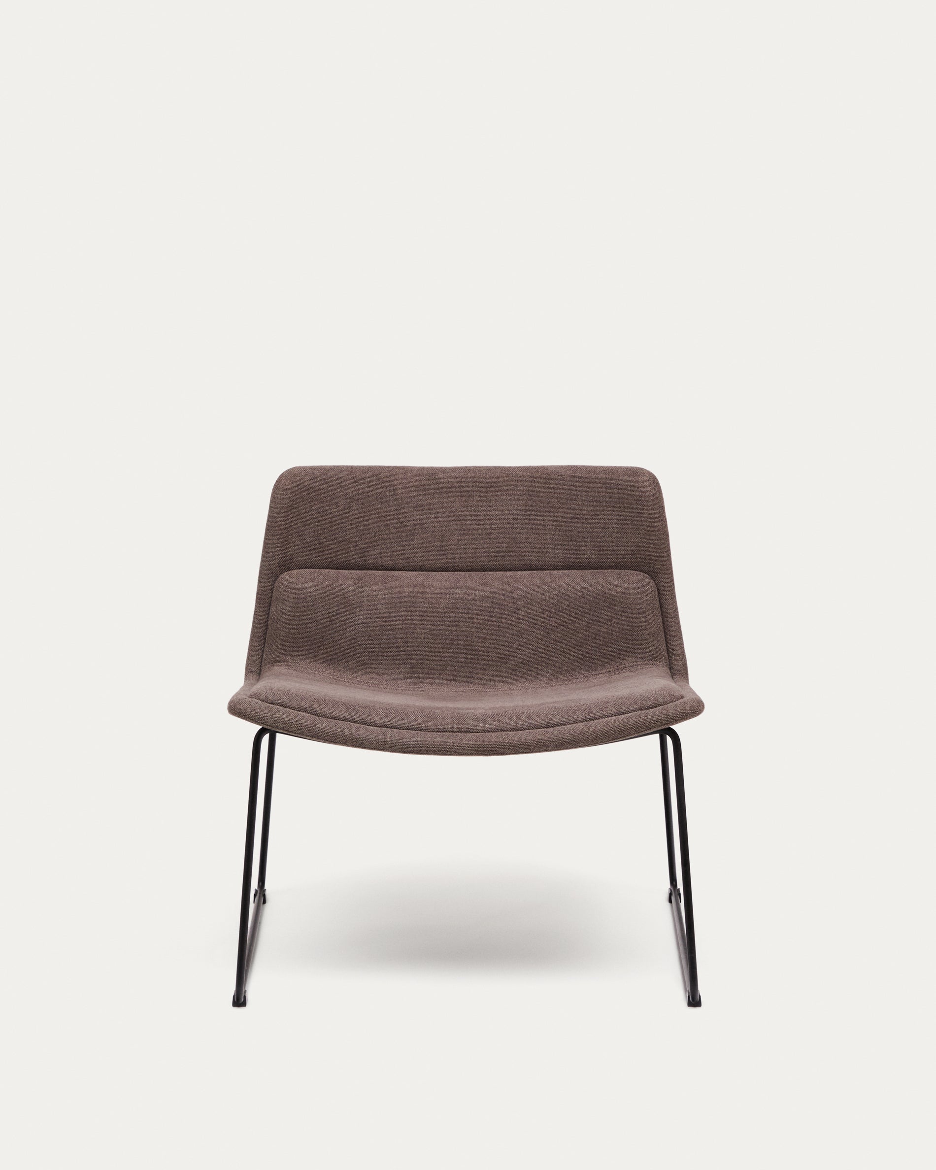 Zahara brown armchair and steel in a black finish, 100% FSC - Product View