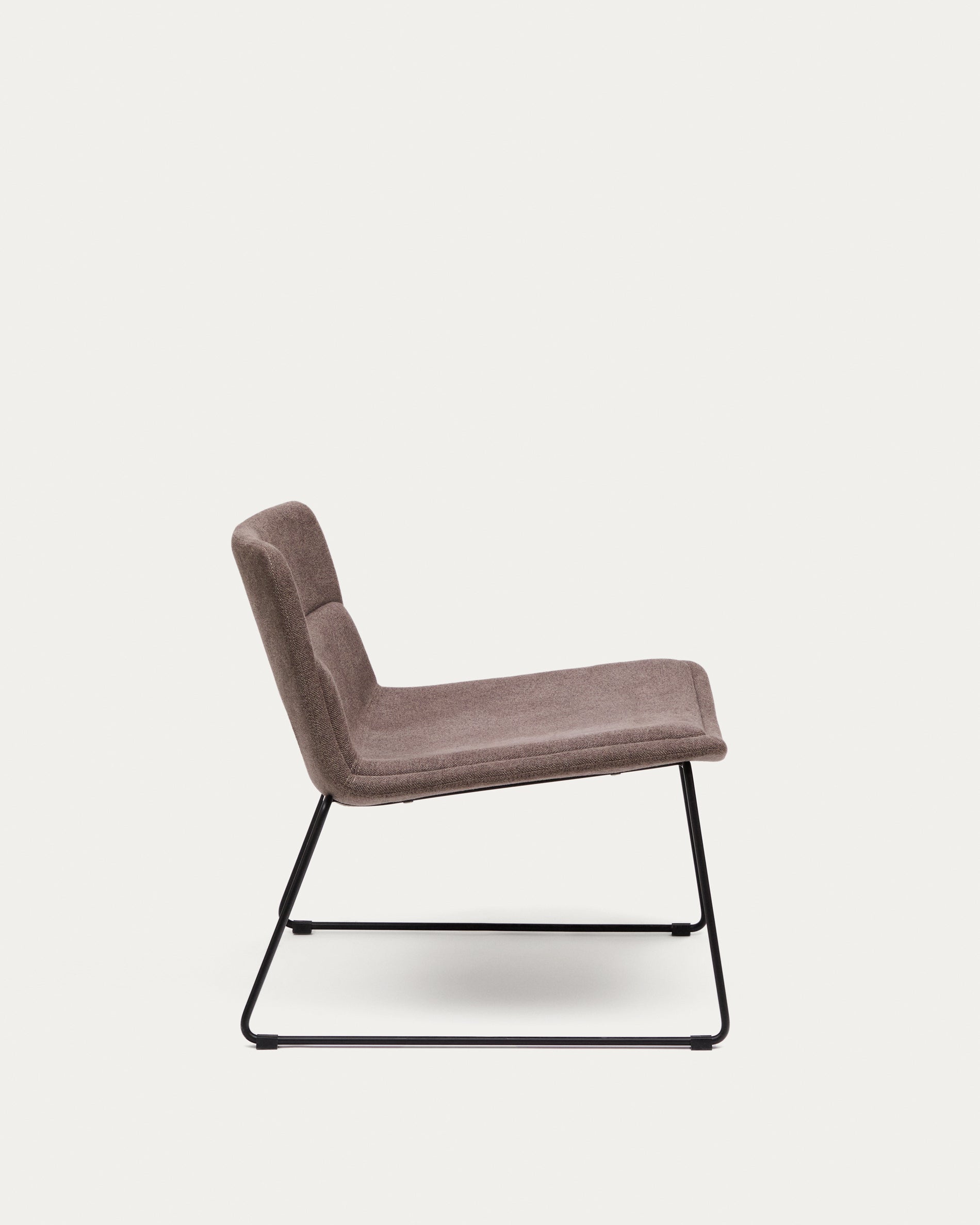 Zahara brown armchair and steel in a black finish, 100% FSC - Product View
