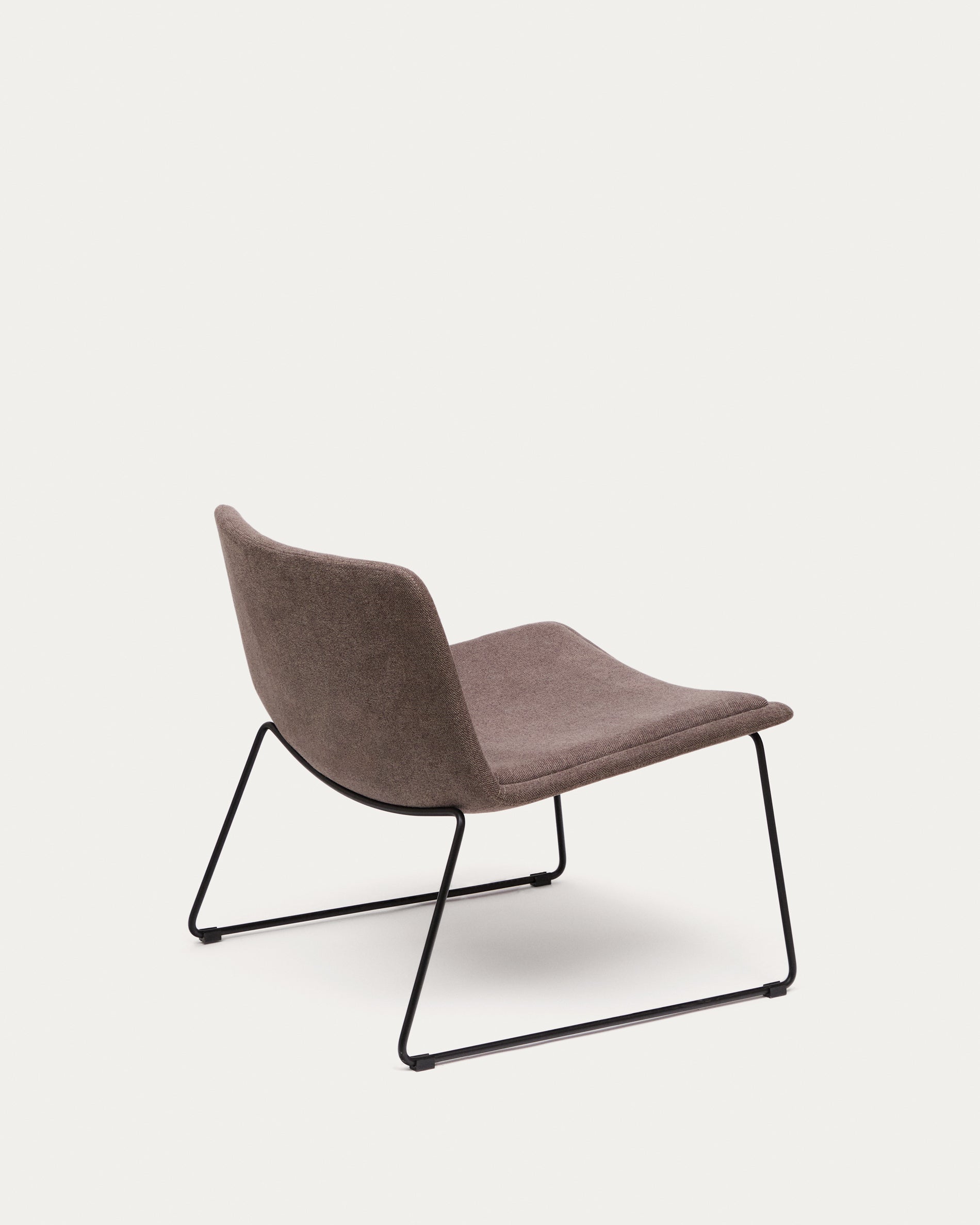 Zahara brown armchair and steel in a black finish, 100% FSC - Product View