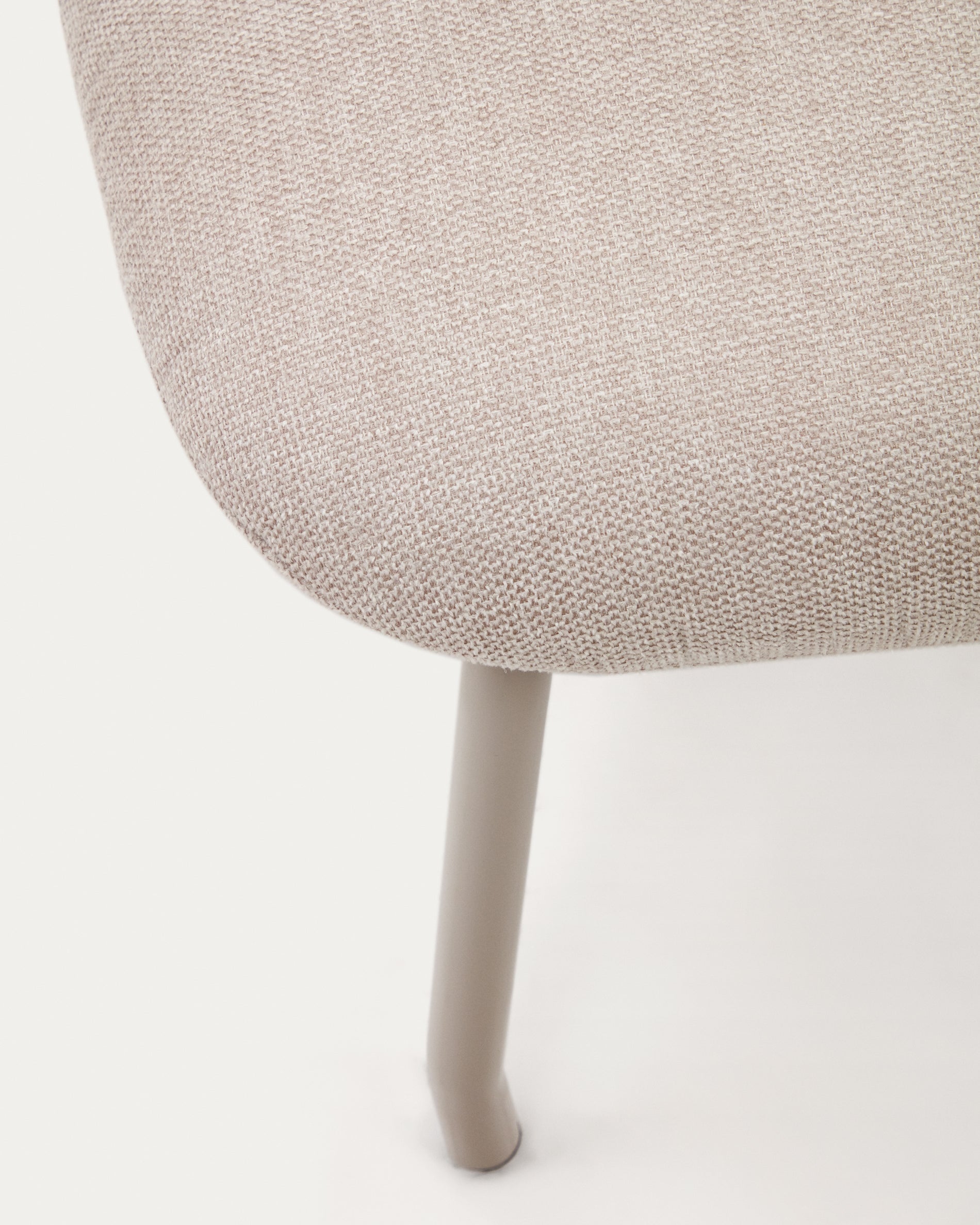 Belina beige chenille footrest in steel with beige finish FSC 100% - Detail