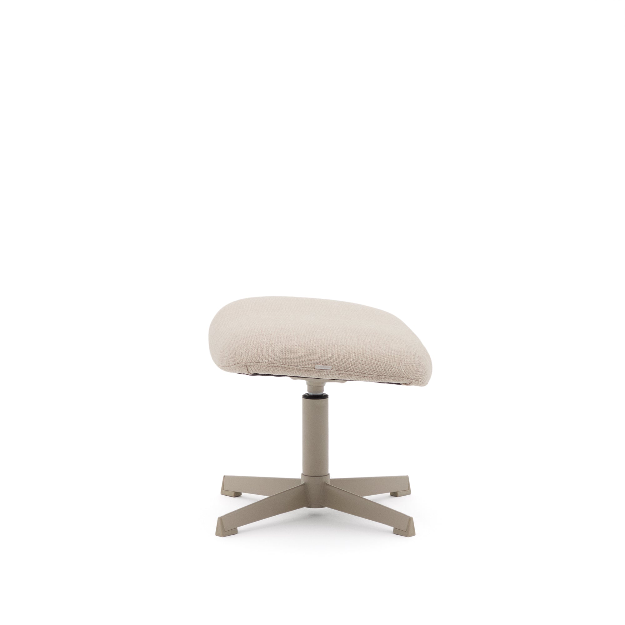 Teryl beige chenille footrest with grey-finished metal, FSC 100% - Product Image